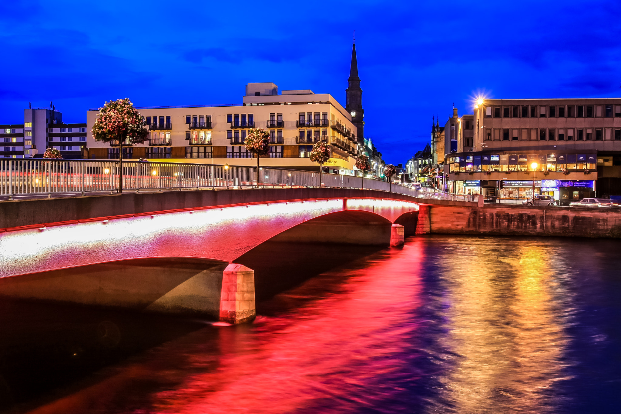 Canon EOS 40D + Canon EF 16-35mm F2.8L USM sample photo. Night light bridge inverness  photography