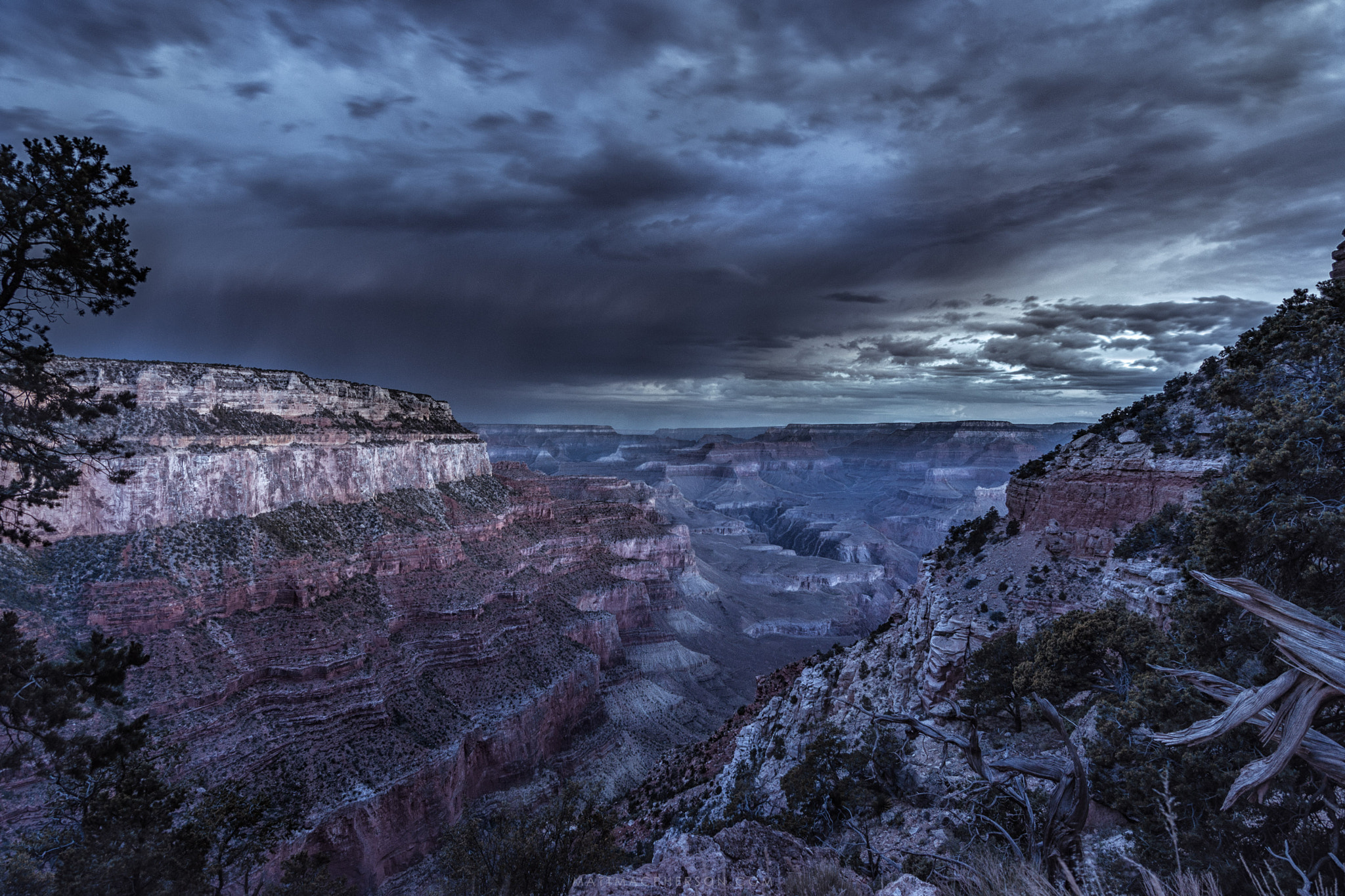 Nikon D5100 sample photo. Moonlit grand canyon with stormcloud, arizona. photography