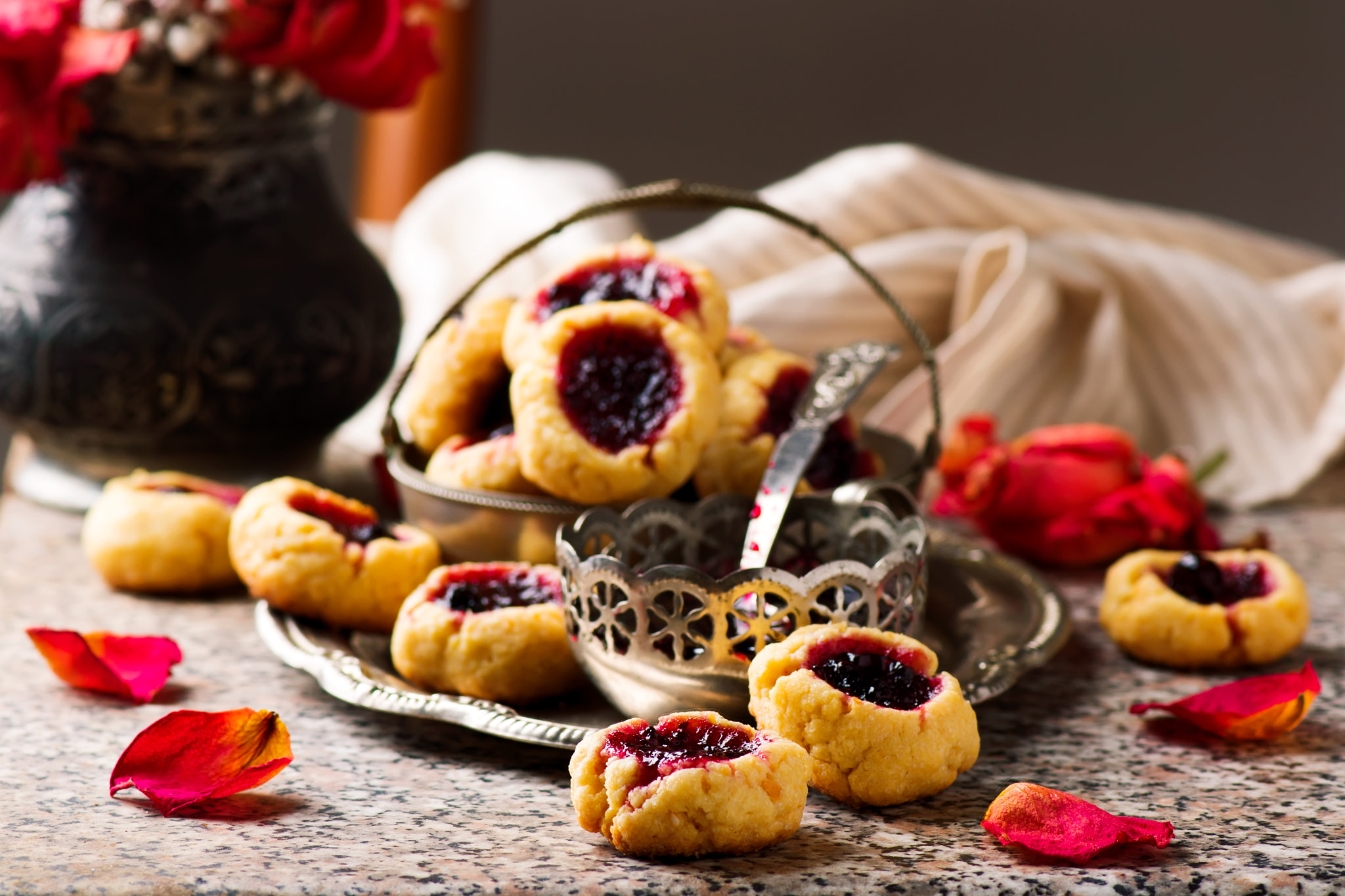 Nikon D3100 sample photo. Cookies with blackcurrant jam..style rustic photography
