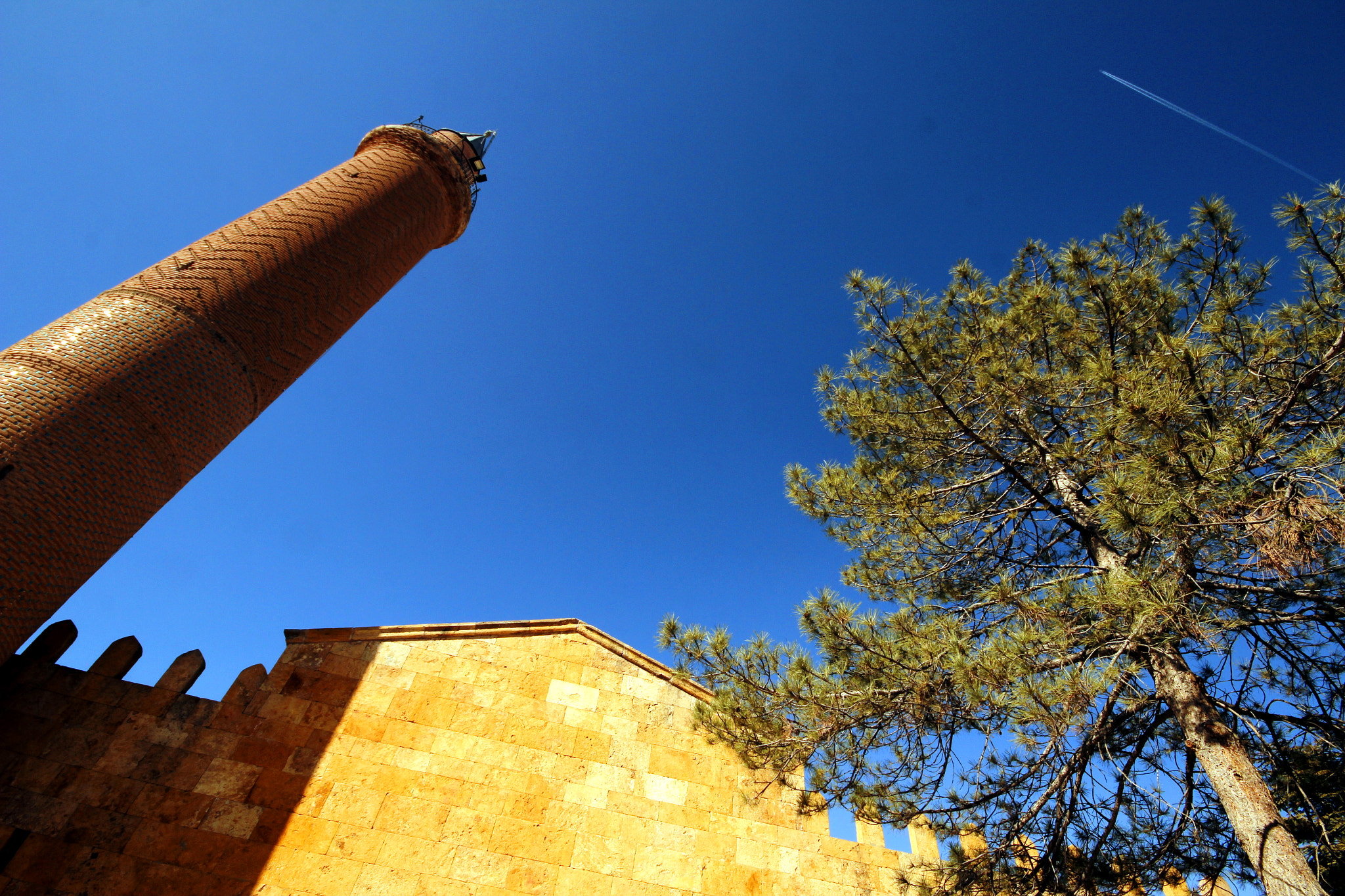 Canon EOS 600D (Rebel EOS T3i / EOS Kiss X5) + Sigma 10-20mm F4-5.6 EX DC HSM sample photo. Moslem theological school and rocket, pine tree photography