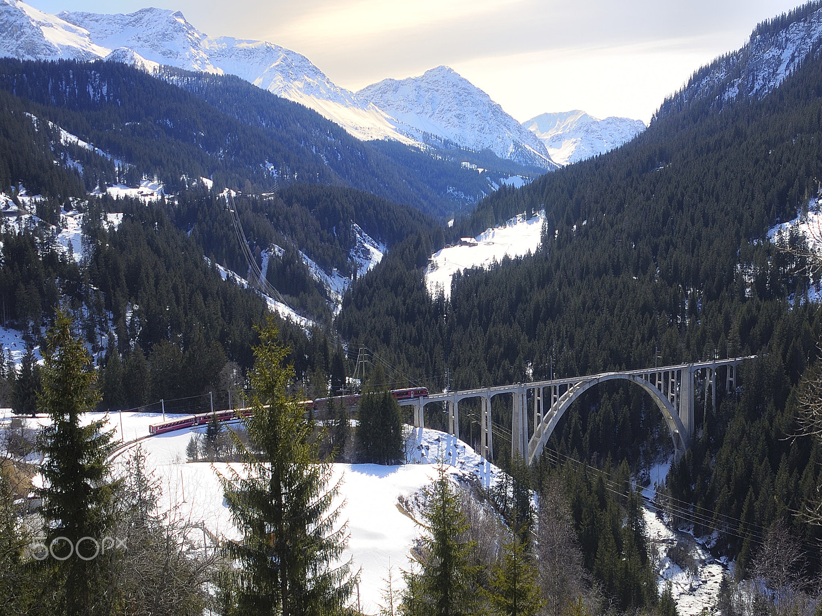 Nikon D5000 sample photo. Train in mountains photography
