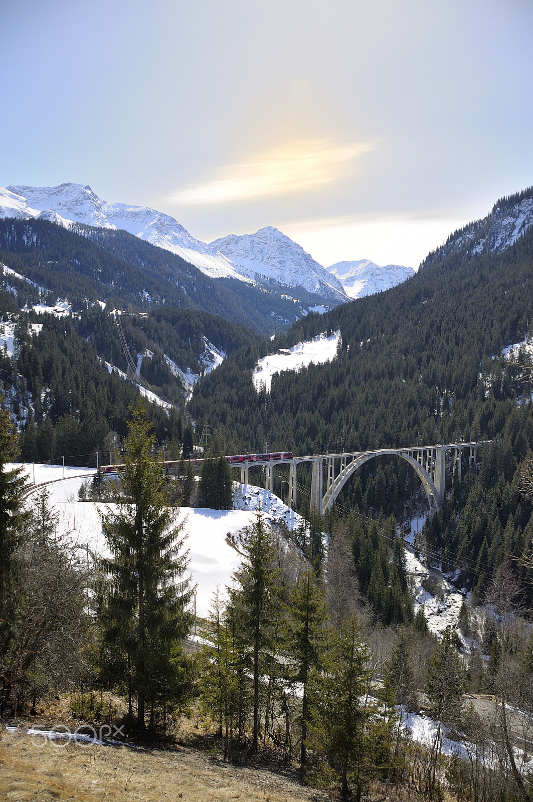 Nikon D5000 sample photo. Train in mountains photography