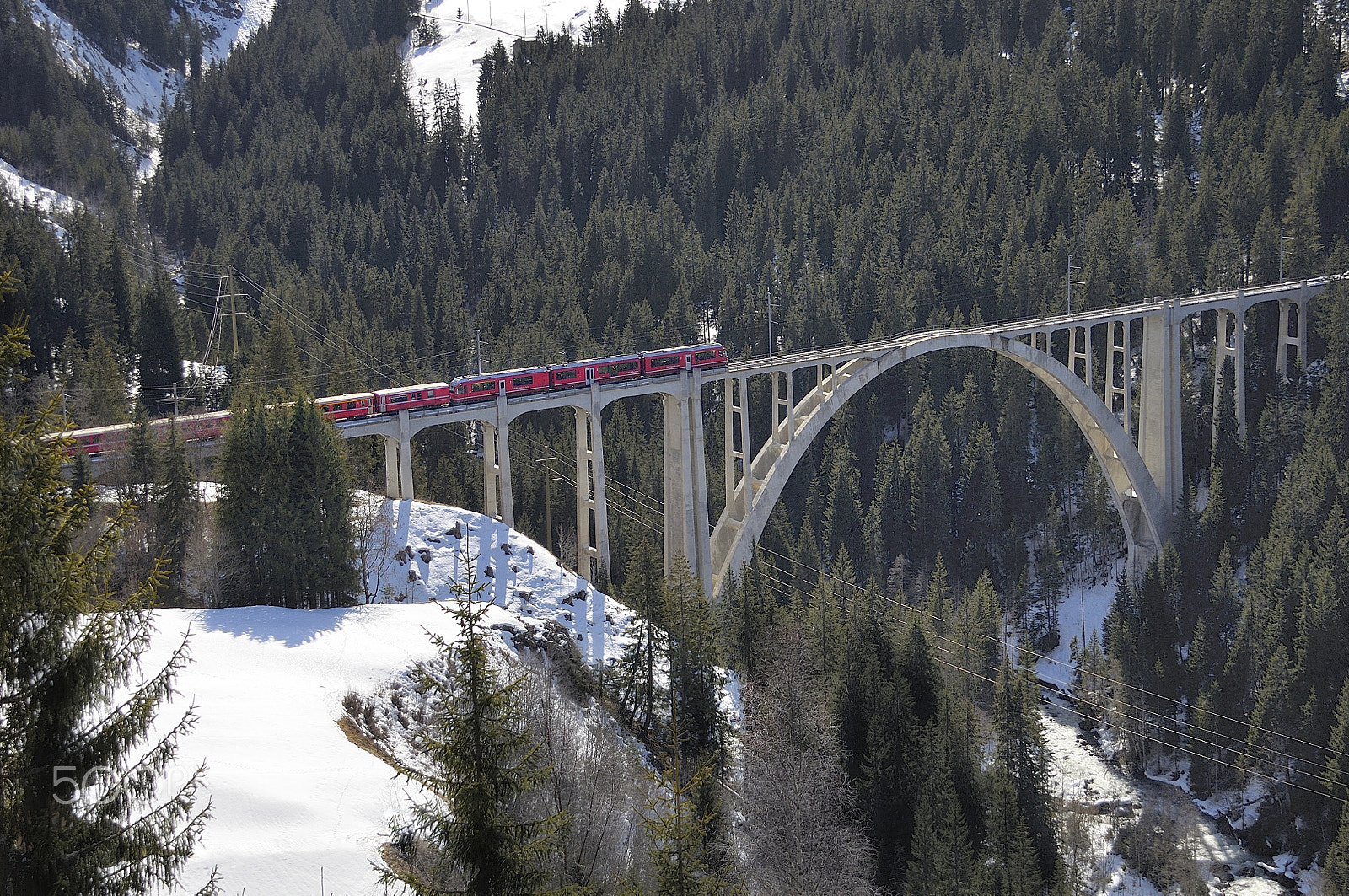 Nikon D5000 sample photo. Train in mountains photography