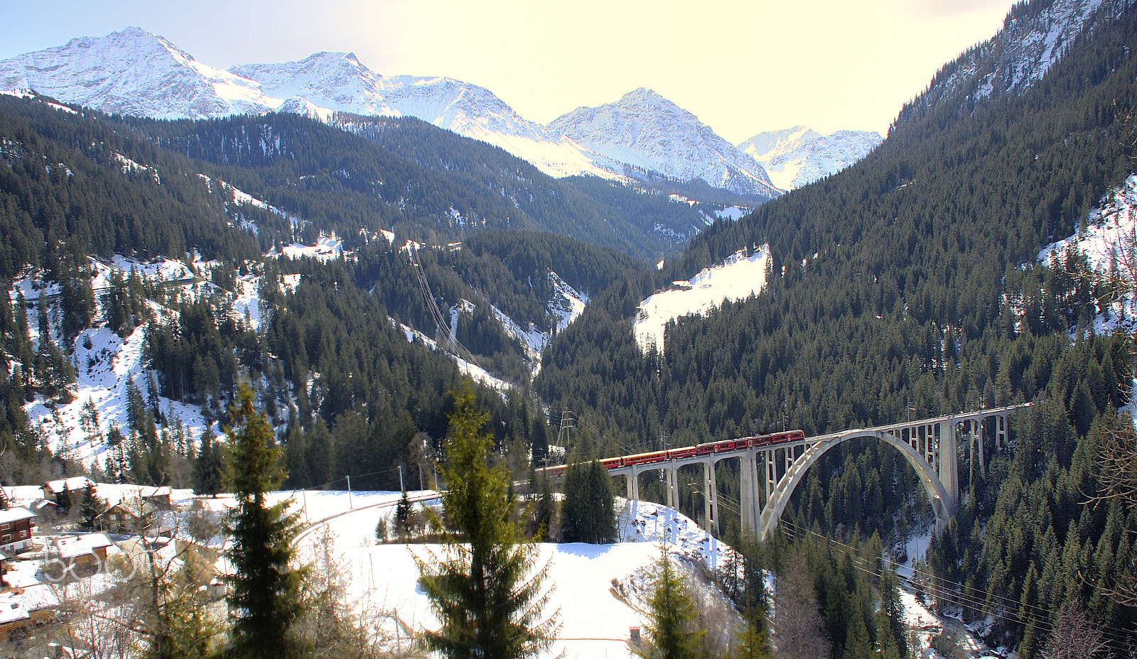 Nikon D5000 sample photo. Train in mountains photography