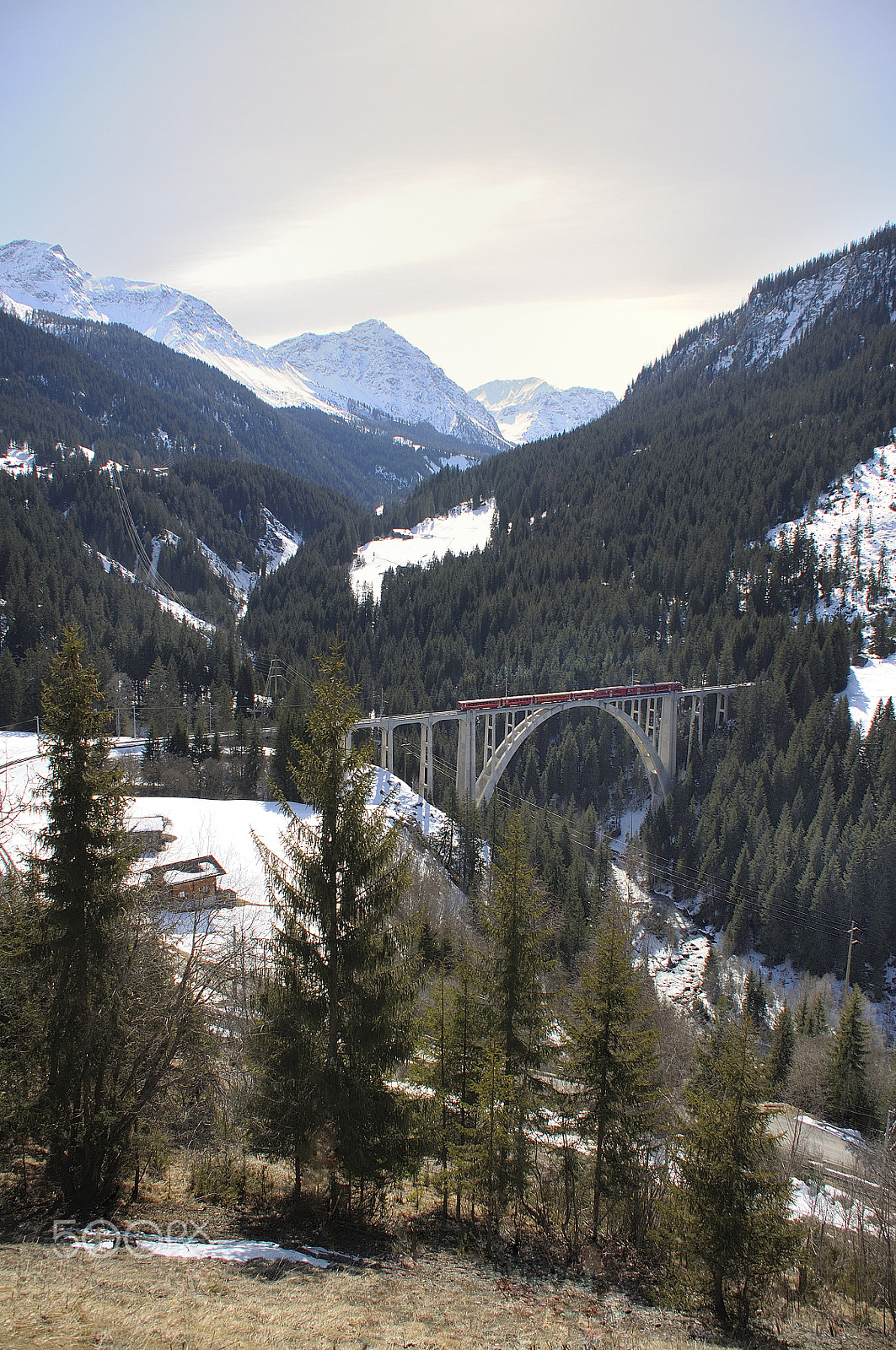 Nikon D5000 sample photo. Train in mountains photography