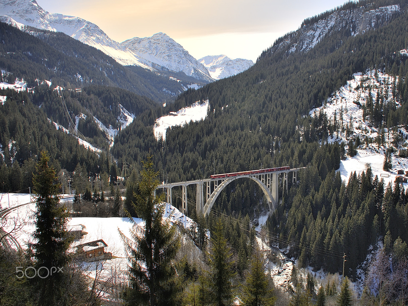 Nikon D5000 sample photo. Train in mountains photography