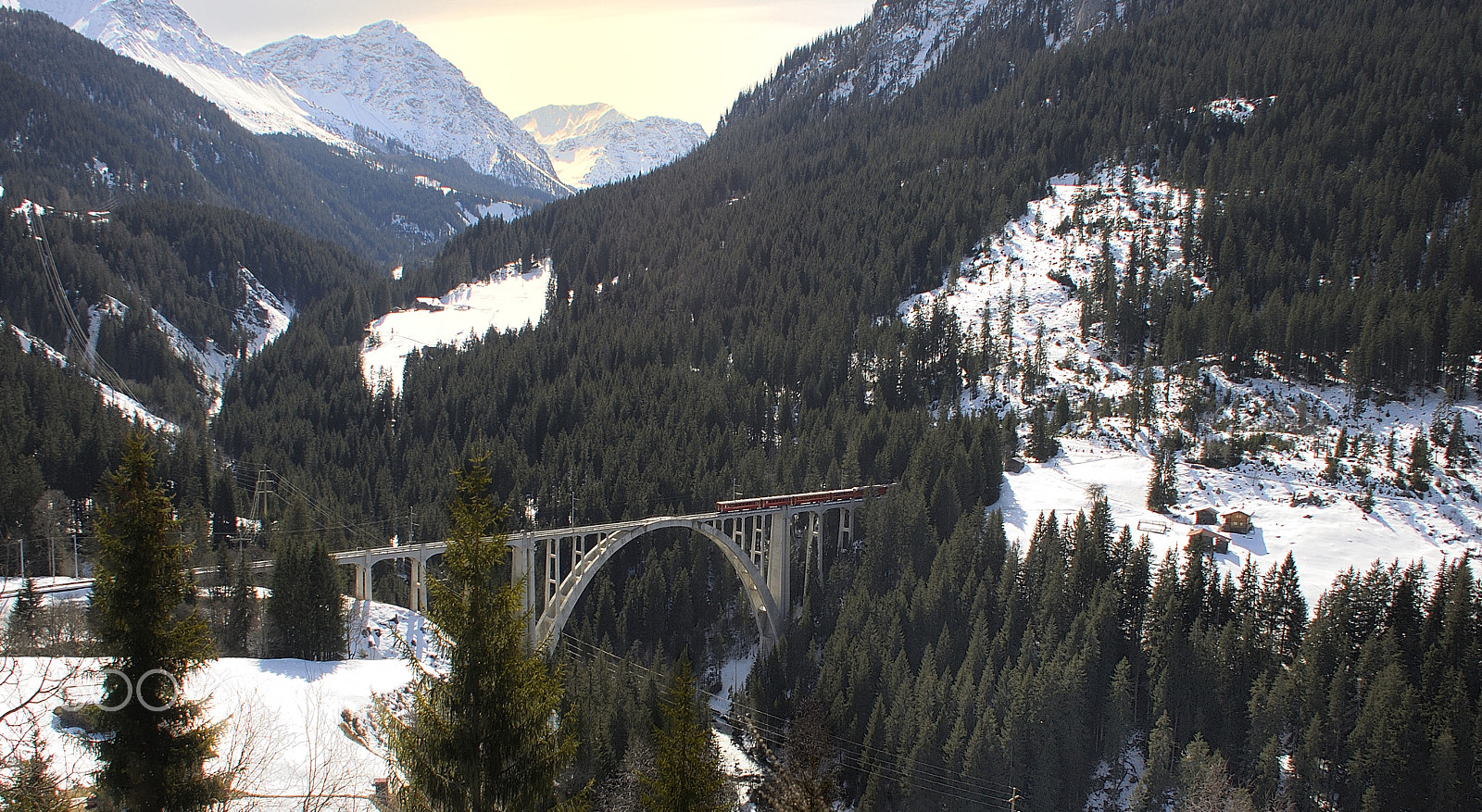 Nikon D5000 sample photo. Train in mountains photography