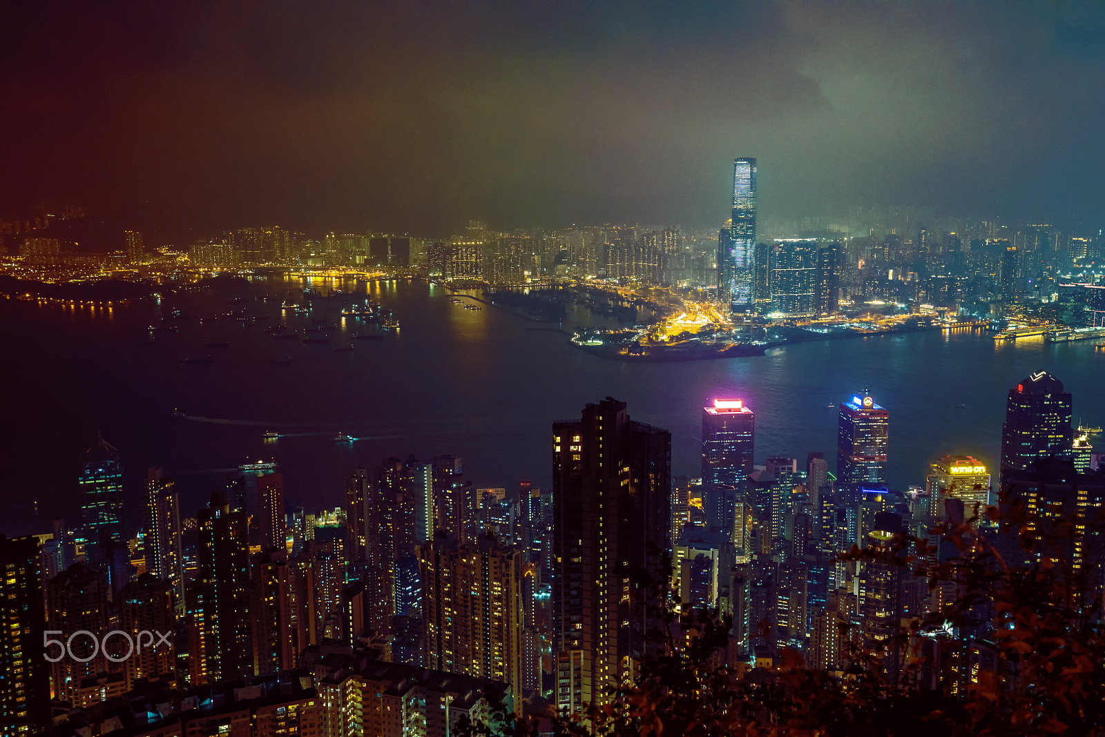 Sony a7R sample photo. Beautiful hong kong by night photography