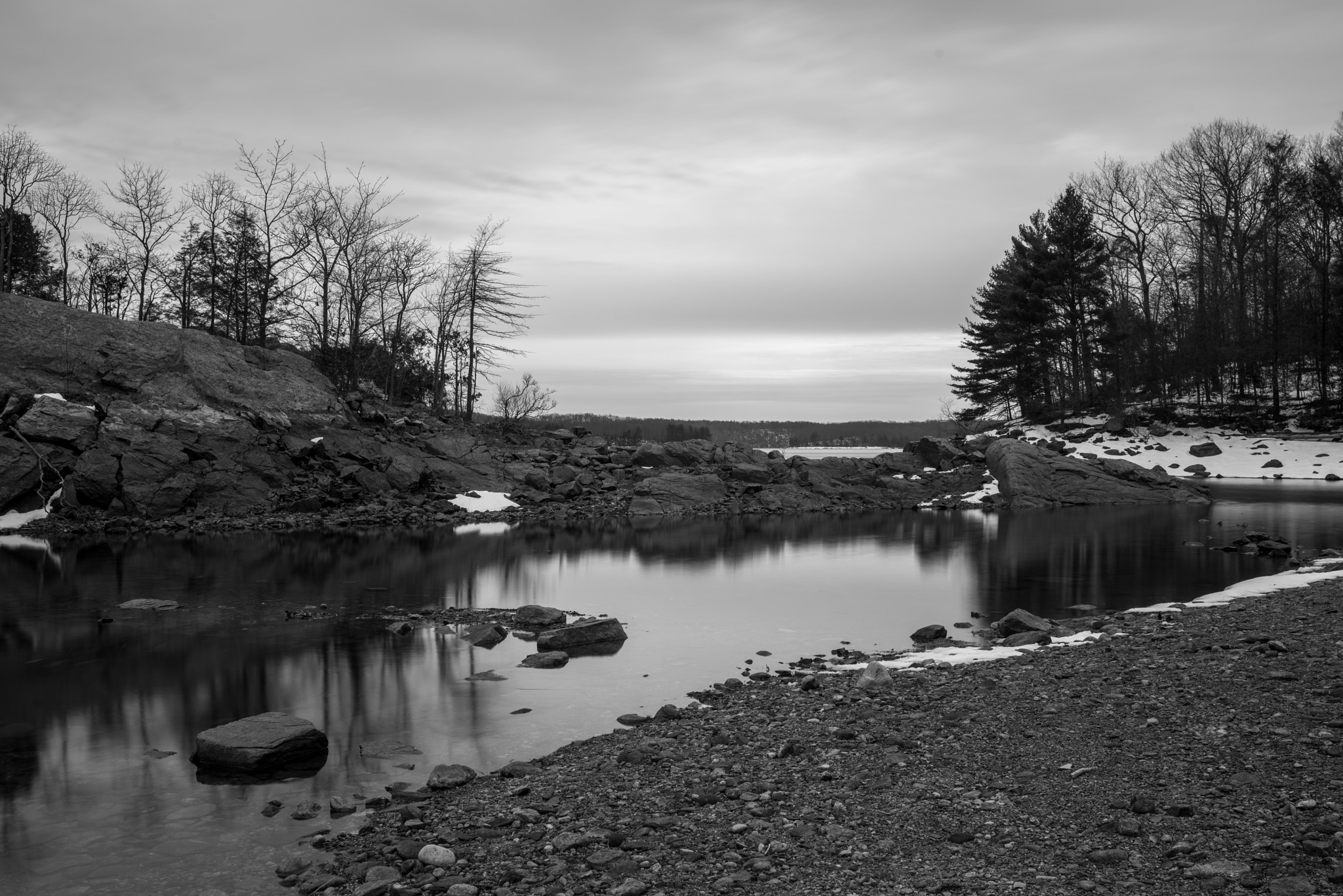 Pentax K-1 + Sigma 35mm F1.4 DG HSM Art sample photo. Low water at the reservoir on a cloudy day photography