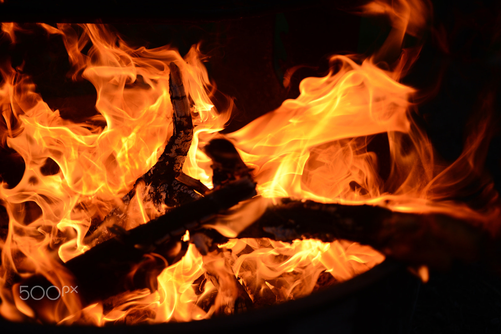 Nikon D600 sample photo. Campire flames photography