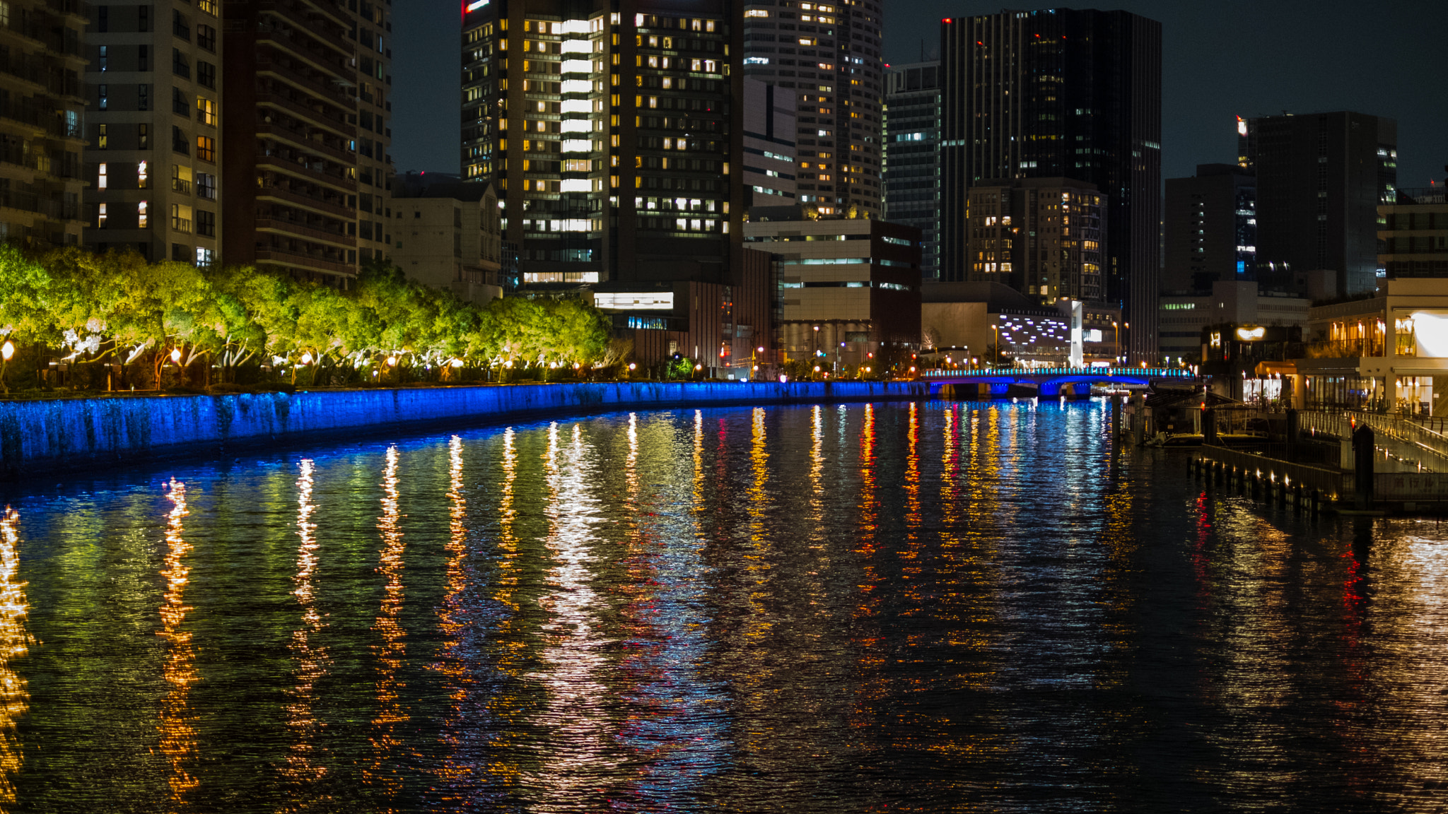 Fujifilm X-Pro2 + Fujifilm XF 35mm F1.4 R sample photo. Dojima river night, osaka photography