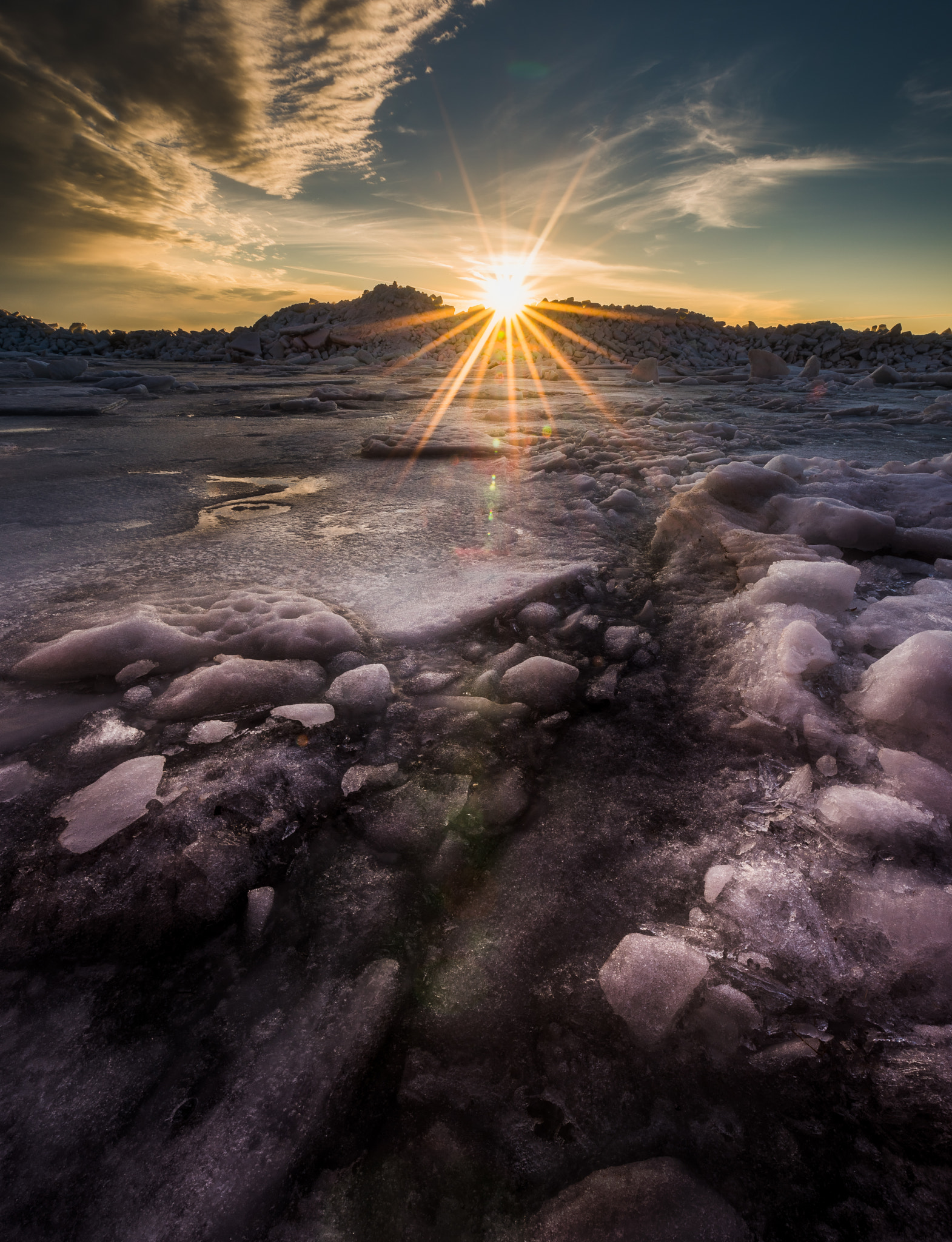 Nikon D810 sample photo. Sunset over ice photography