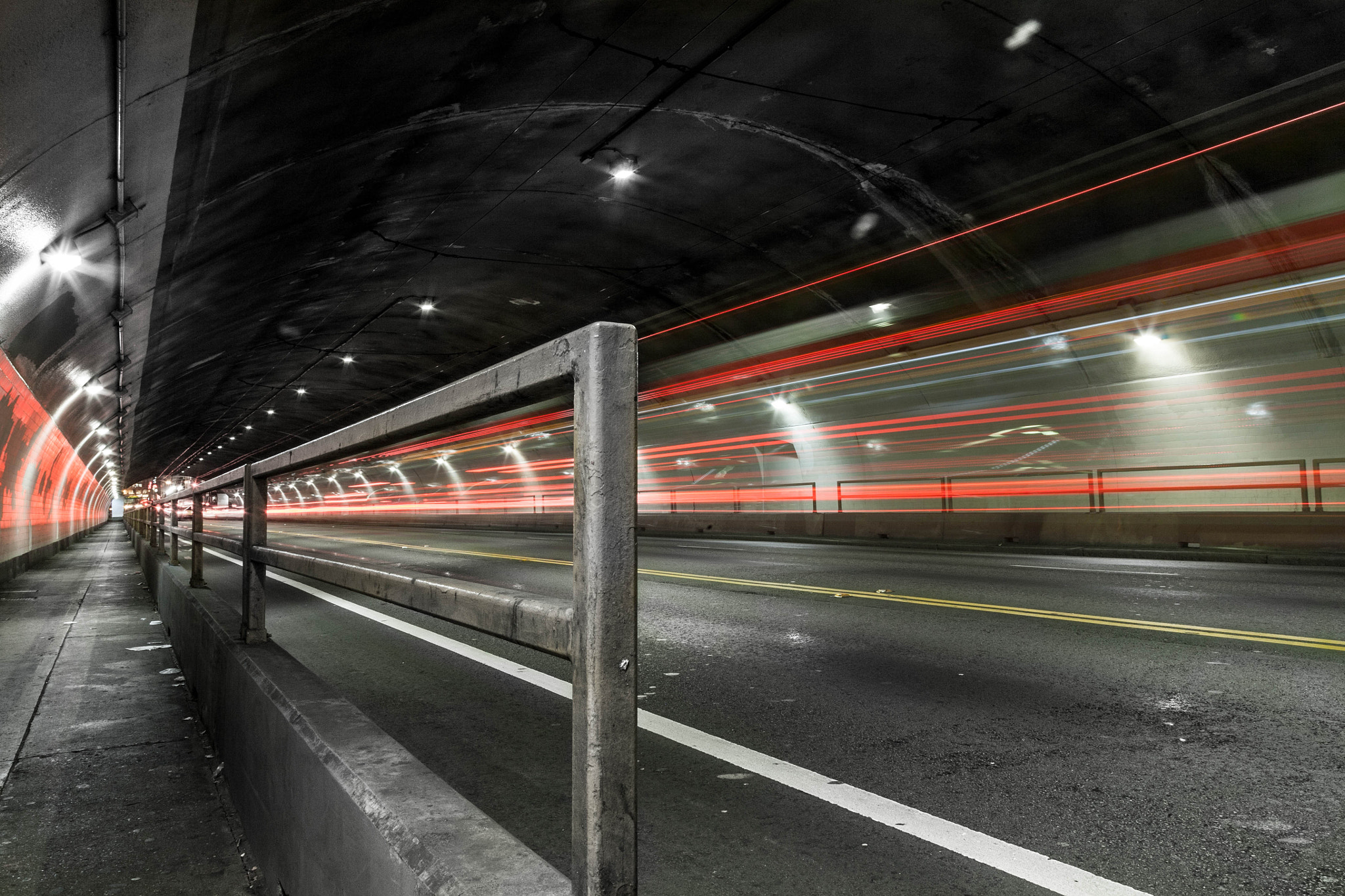Canon EOS 5D sample photo. Light trails in a tunnel photography