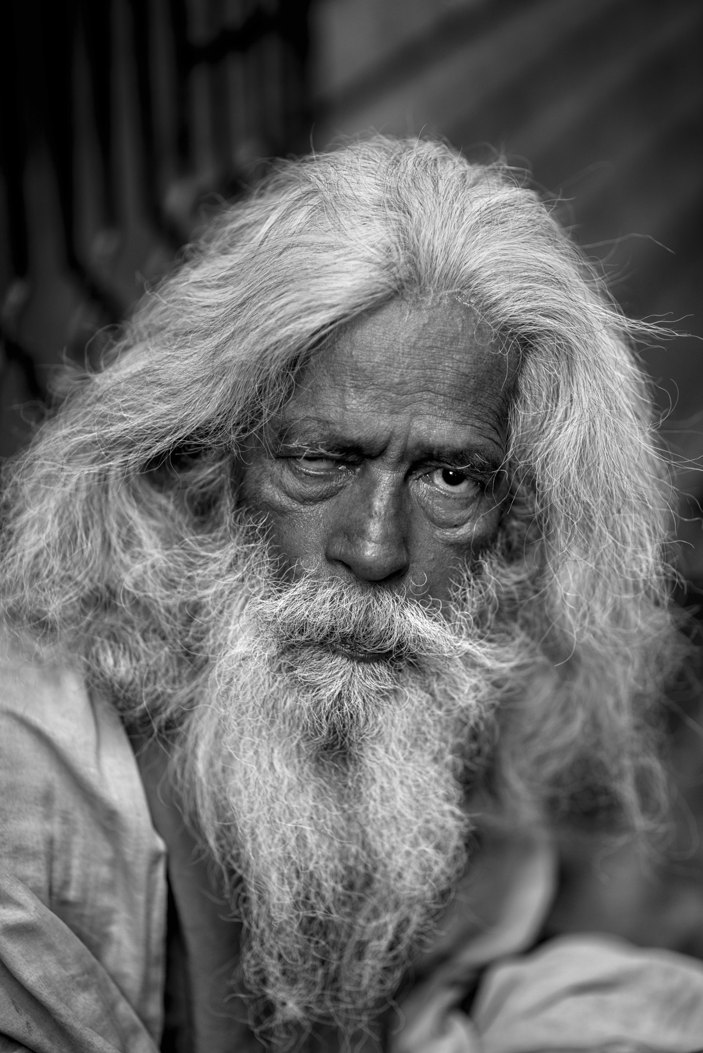 Nikon D800 + Sigma 85mm F1.4 EX DG HSM sample photo. Back street sadhu photography