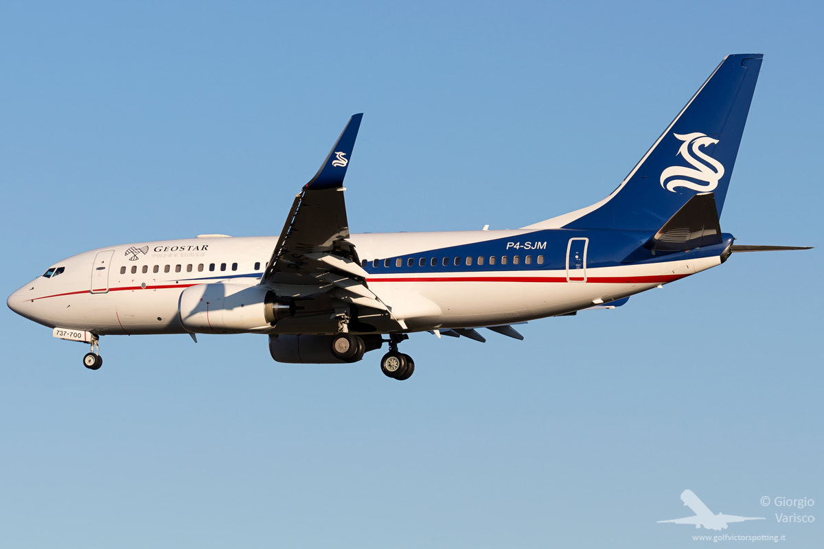 Canon EOS 700D (EOS Rebel T5i / EOS Kiss X7i) + Tamron SP 70-300mm F4-5.6 Di VC USD sample photo. Boeing 737-7cg bbj - milan linate photography