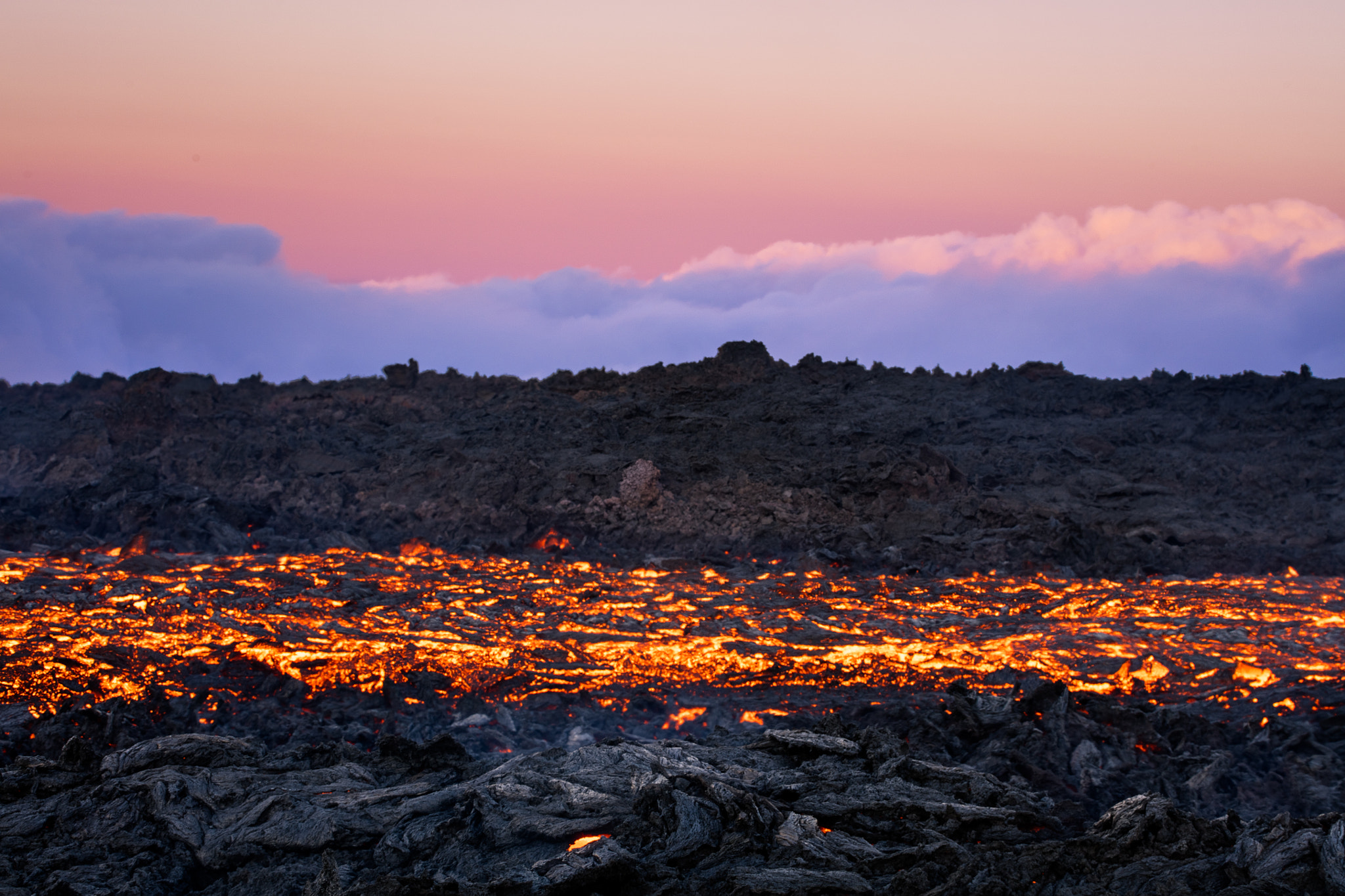 Canon EOS 5DS sample photo. Fire river at blue hour photography
