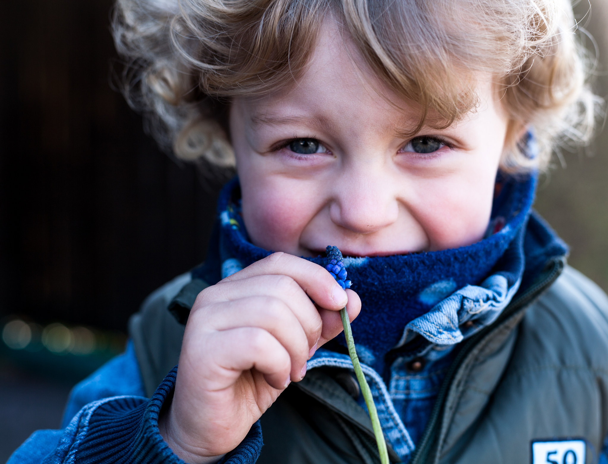 Canon EOS 5D sample photo. Boy and flower photography