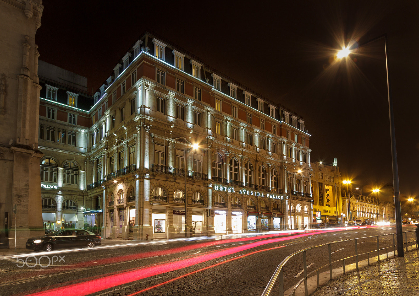 Canon EOS 60D sample photo. Avenida palace hotel at night photography
