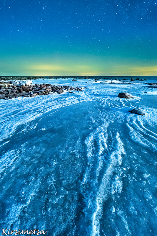 Pentax K-1 sample photo. Sea ice nightscape photography