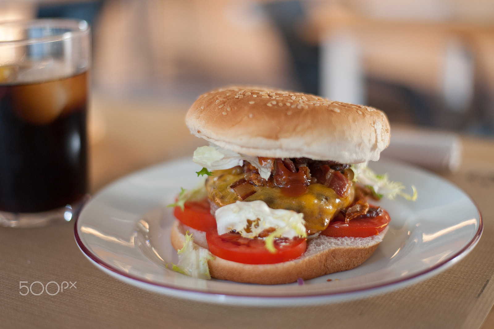 Nikon D700 + Nikon AF-S Nikkor 50mm F1.8G sample photo. Burger at the dinner photography