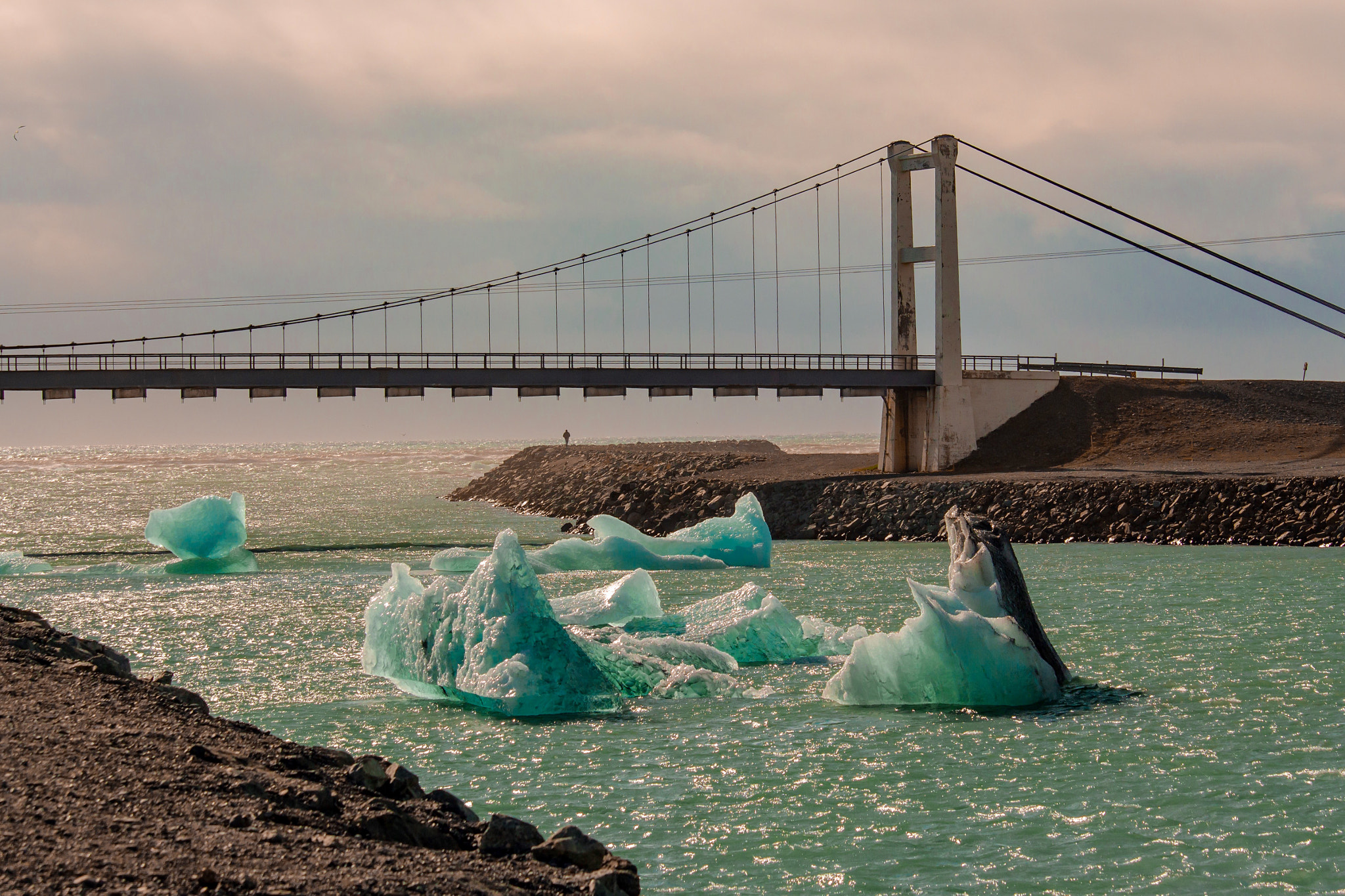 Canon EF-S 55-250mm F4-5.6 IS STM sample photo. Icebergs floating out to sea at the jokulsarlon glacial lagoon in iceland. photography