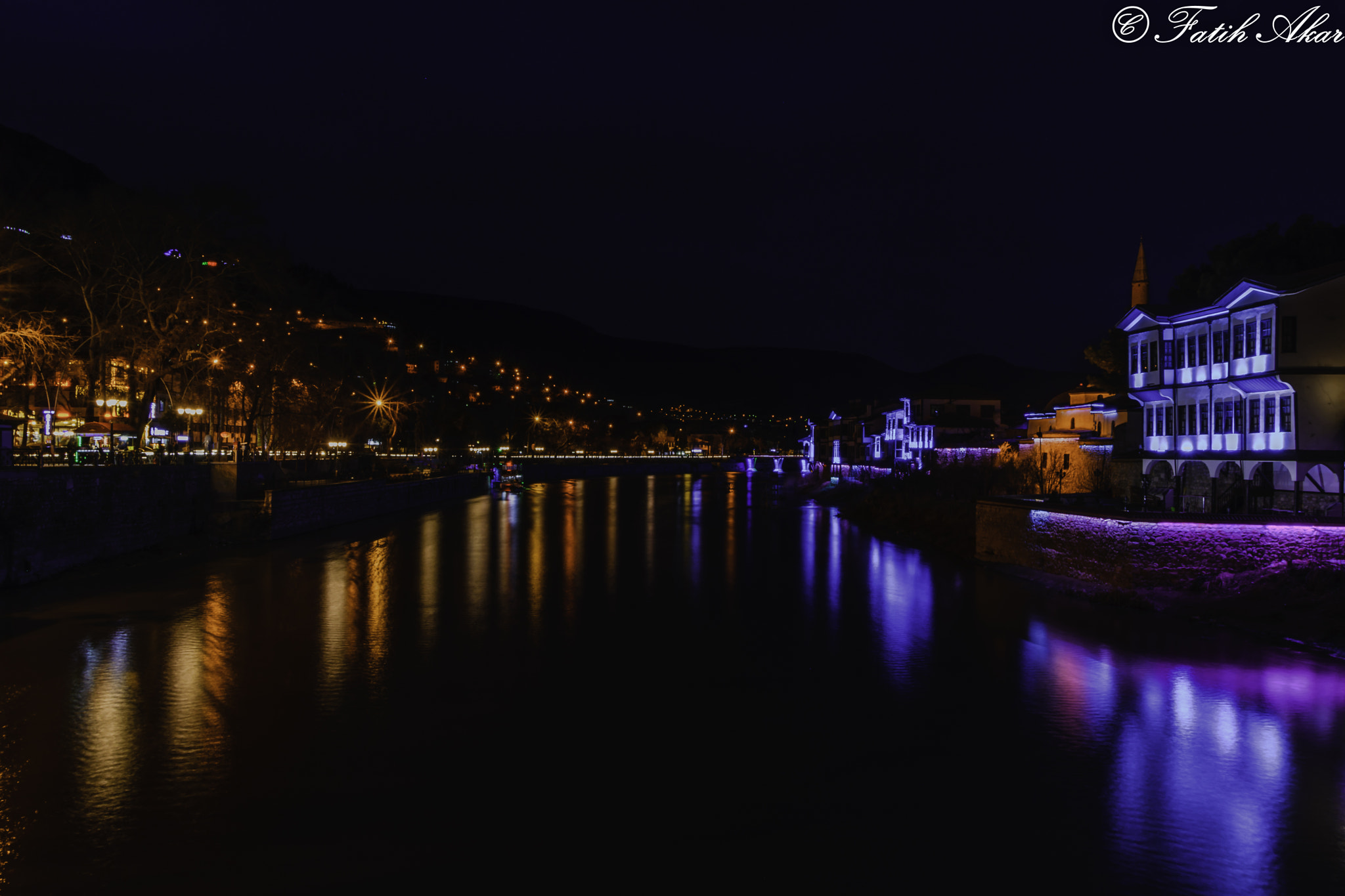 Nikon D5200 + Sigma 28-300mm F3.5-6.3 DG Macro sample photo. Nightscape from amasya city photography