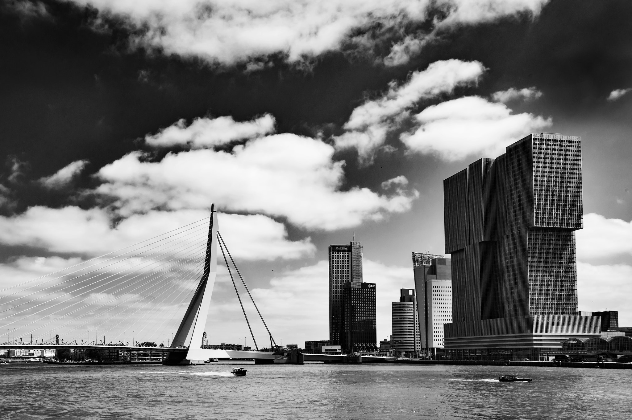 Nikon D700 sample photo. Rotterdam bridge taken from the water. photography