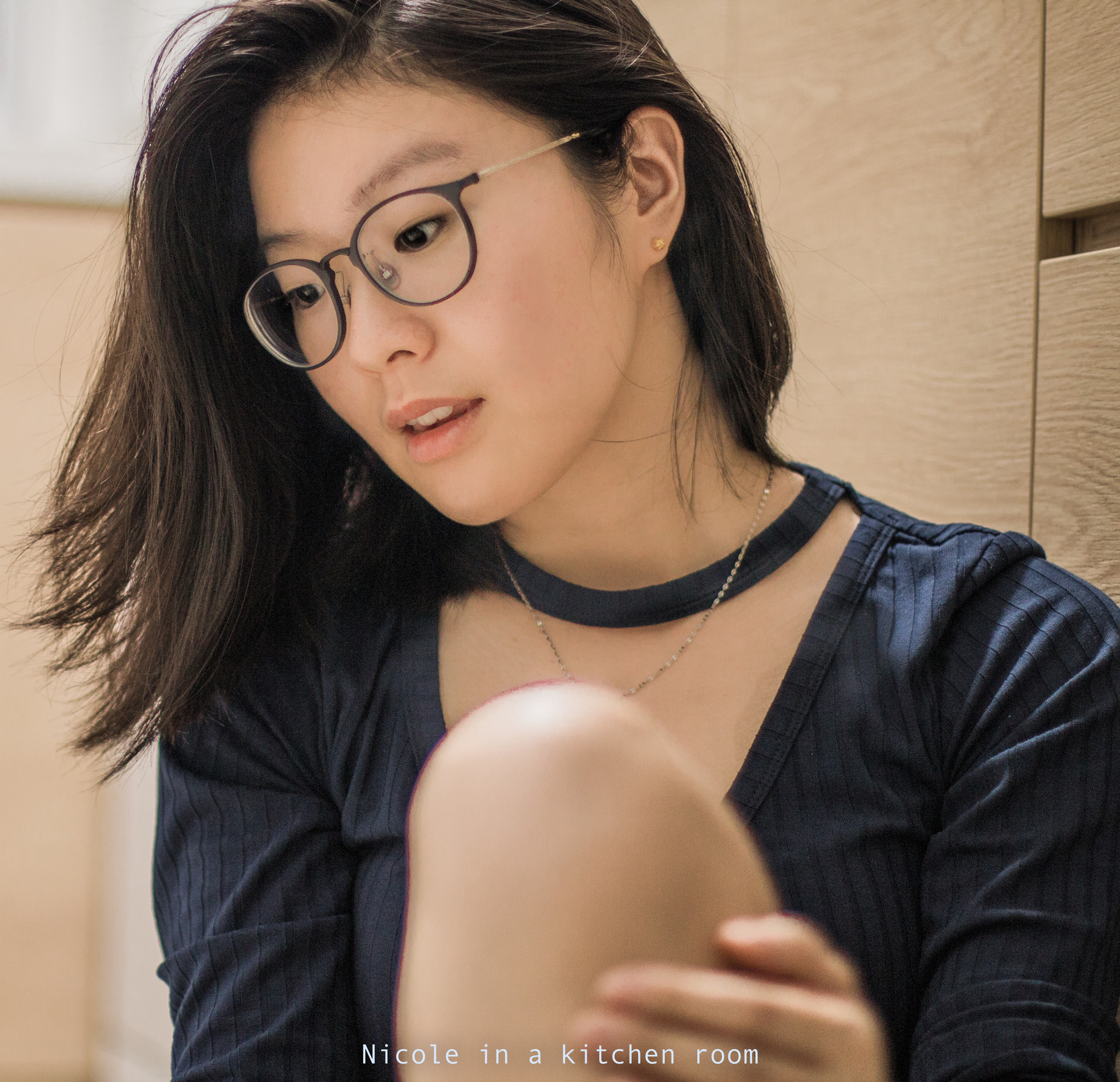 Canon EOS 70D + Canon EF 50mm F1.4 USM sample photo. Nicole in a kitchen room photography