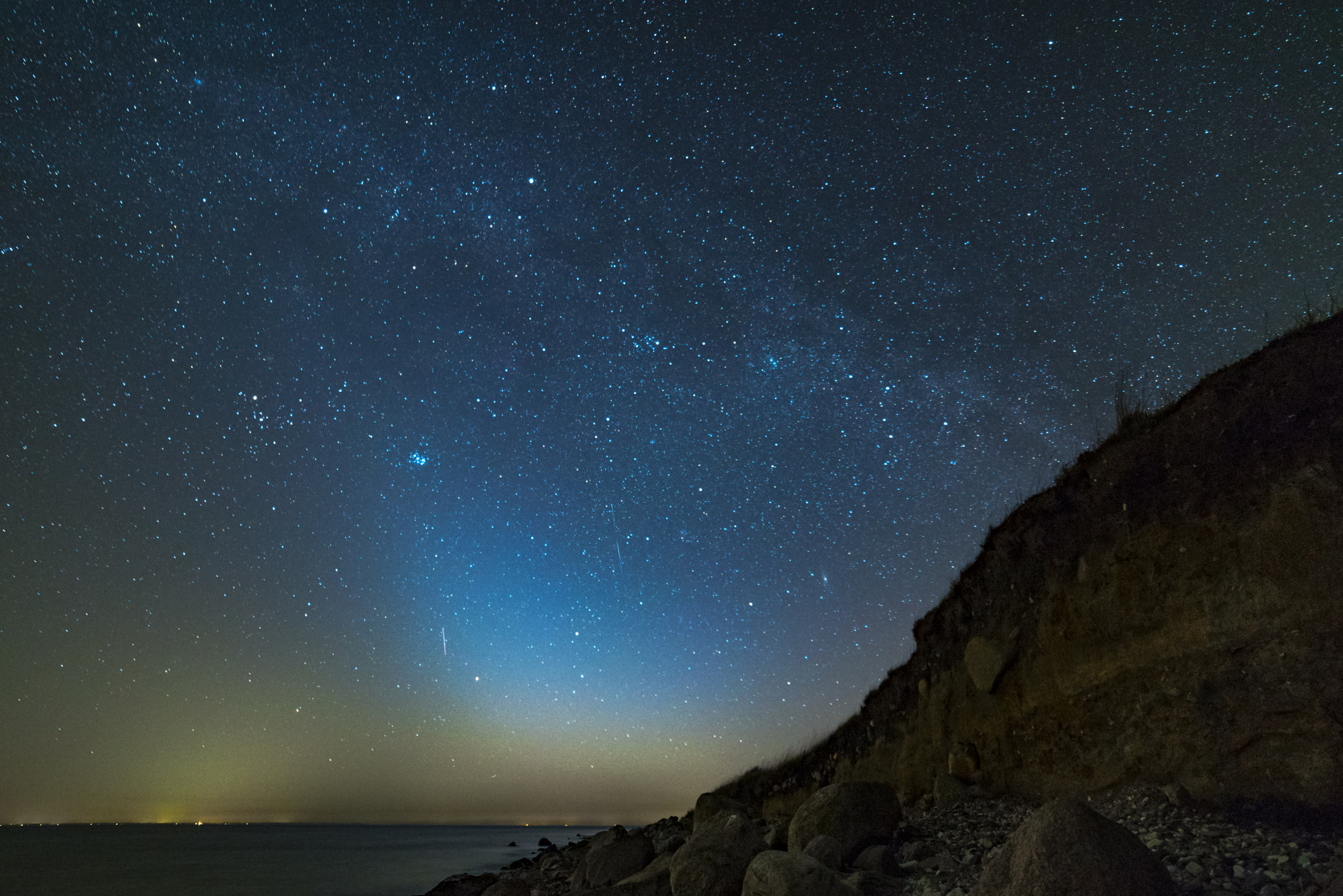 Samyang 14mm F2.8 ED AS IF UMC sample photo. Zodiacal lights @ fyns hoved photography