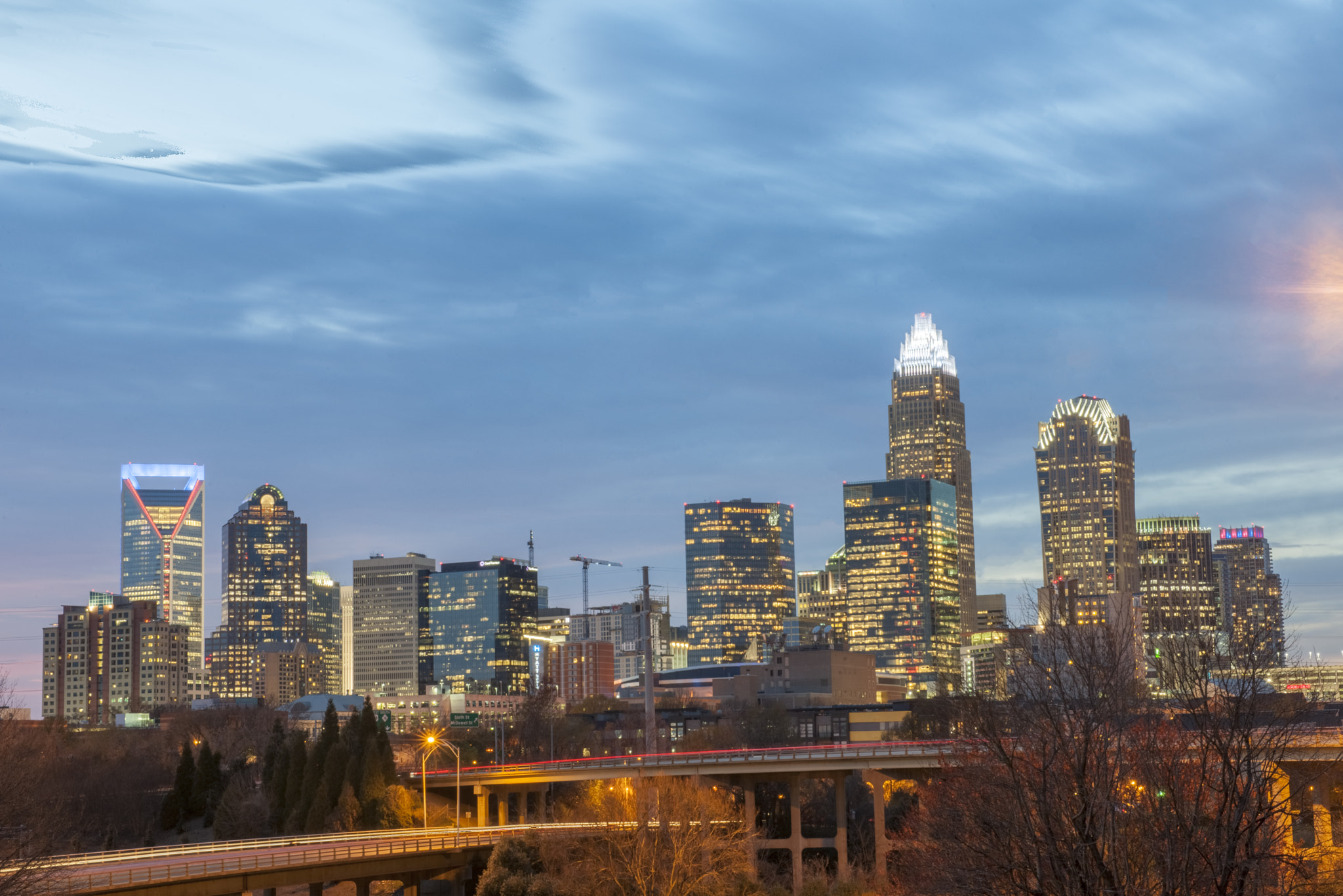 Nikon D3X sample photo. Charlotte skyline photography