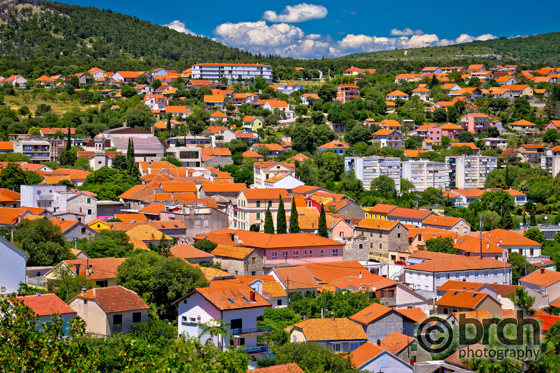 Canon EF 70-300mm F4-5.6L IS USM sample photo. Town of drnis and dalmatian inland panorama photography