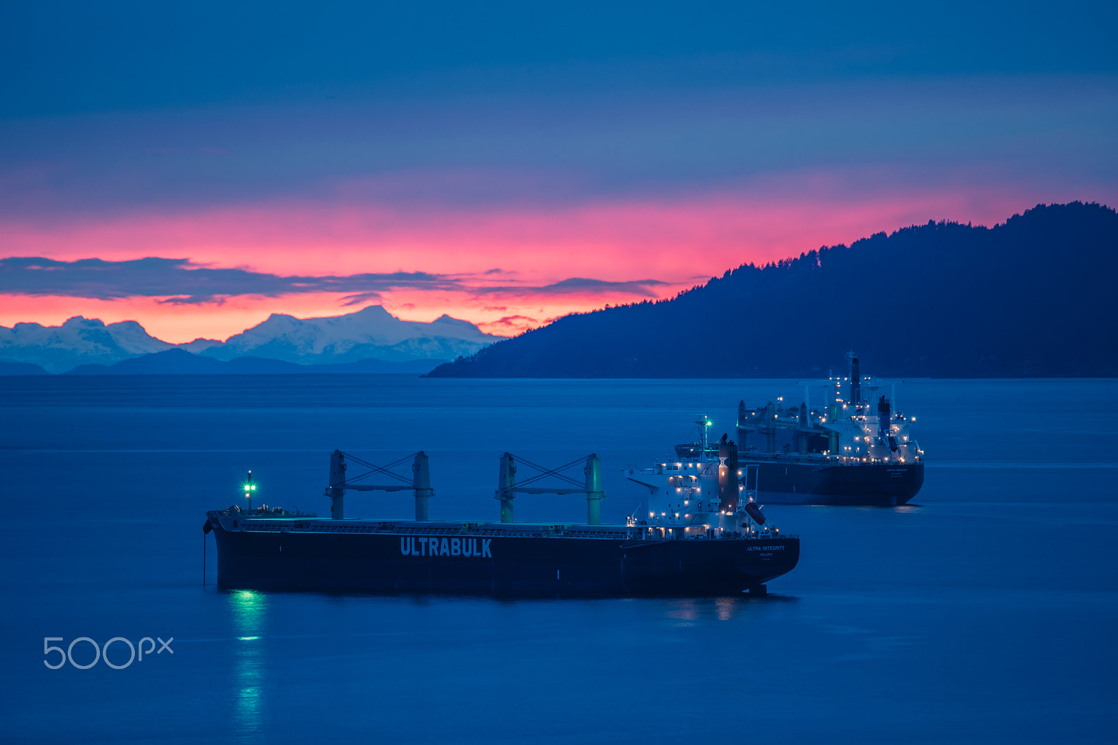 Sony a7R II sample photo. Oil tanker with sunset clouds backgrounds photography