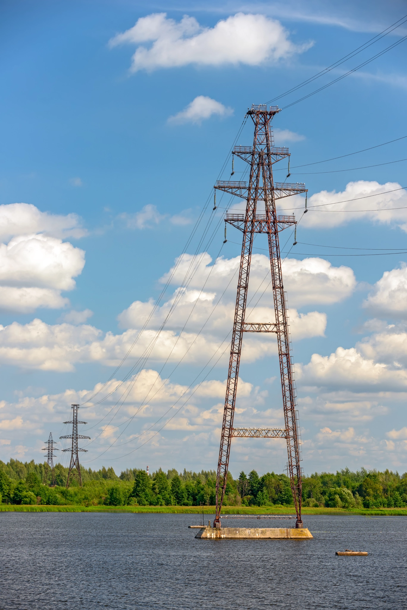 Nikon D800E sample photo. Power lines over river photography
