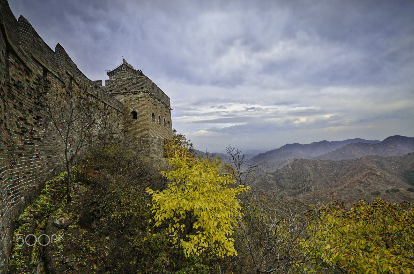 Nikon D7000 sample photo. Great wall cloudy autumn day photography