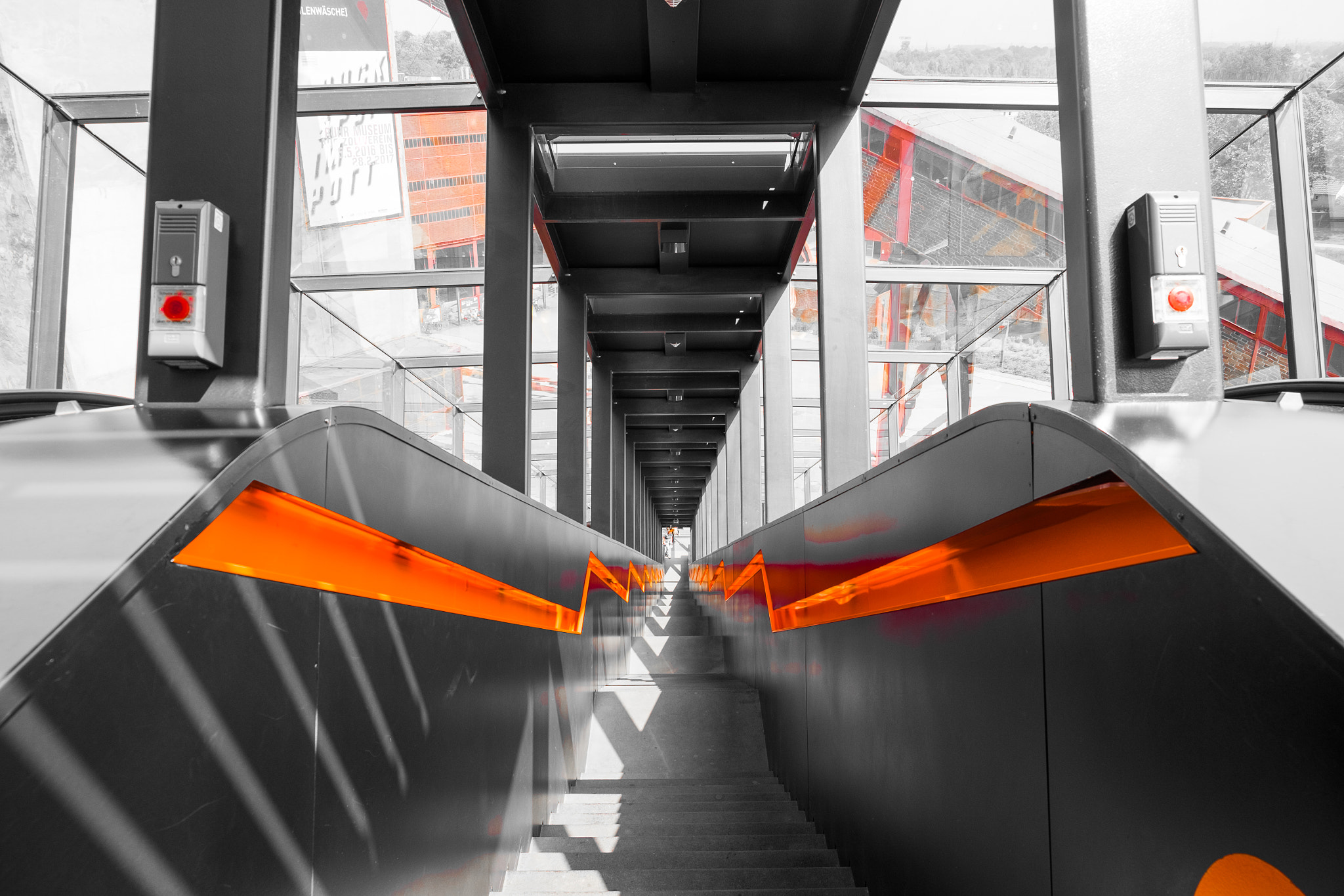 Fujifilm XF 18-55mm F2.8-4 R LM OIS sample photo. Escalator at the zeche zollverein photography