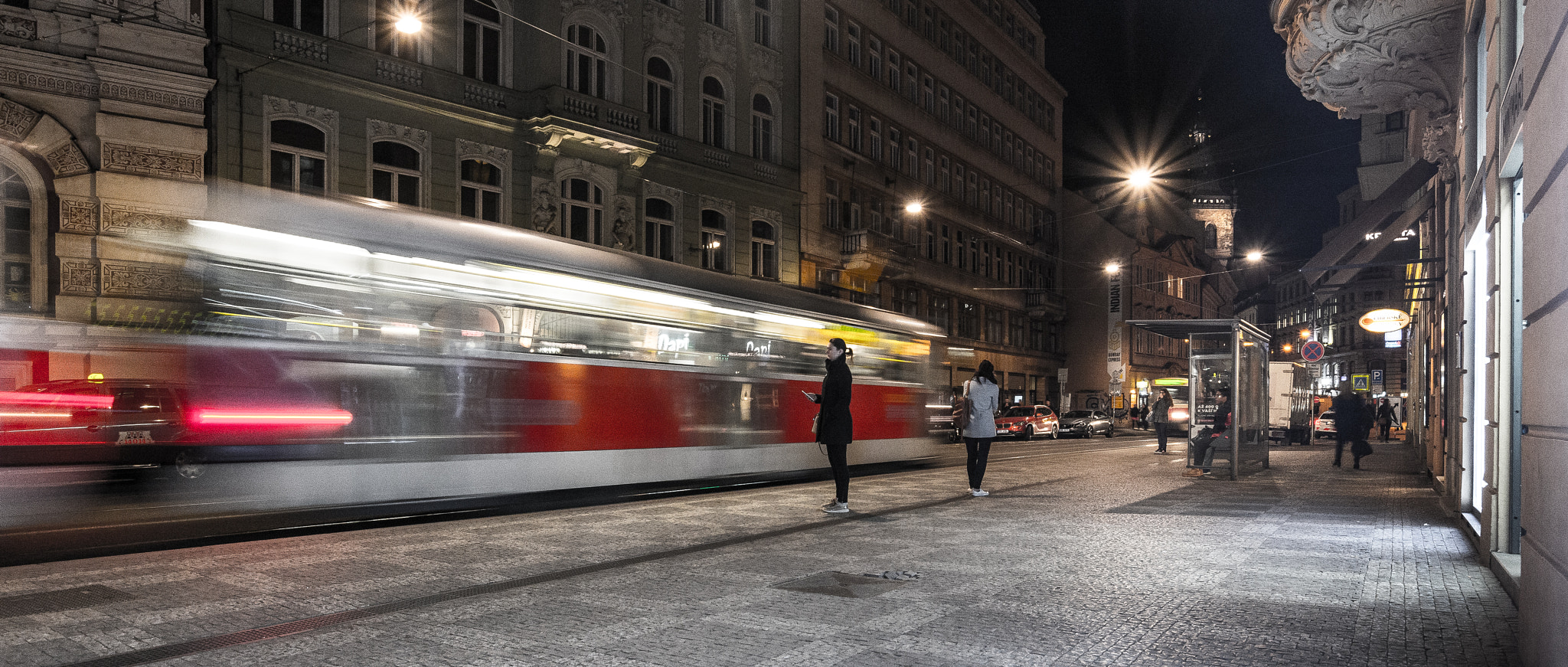 Nikon D610 sample photo. Night tram photography