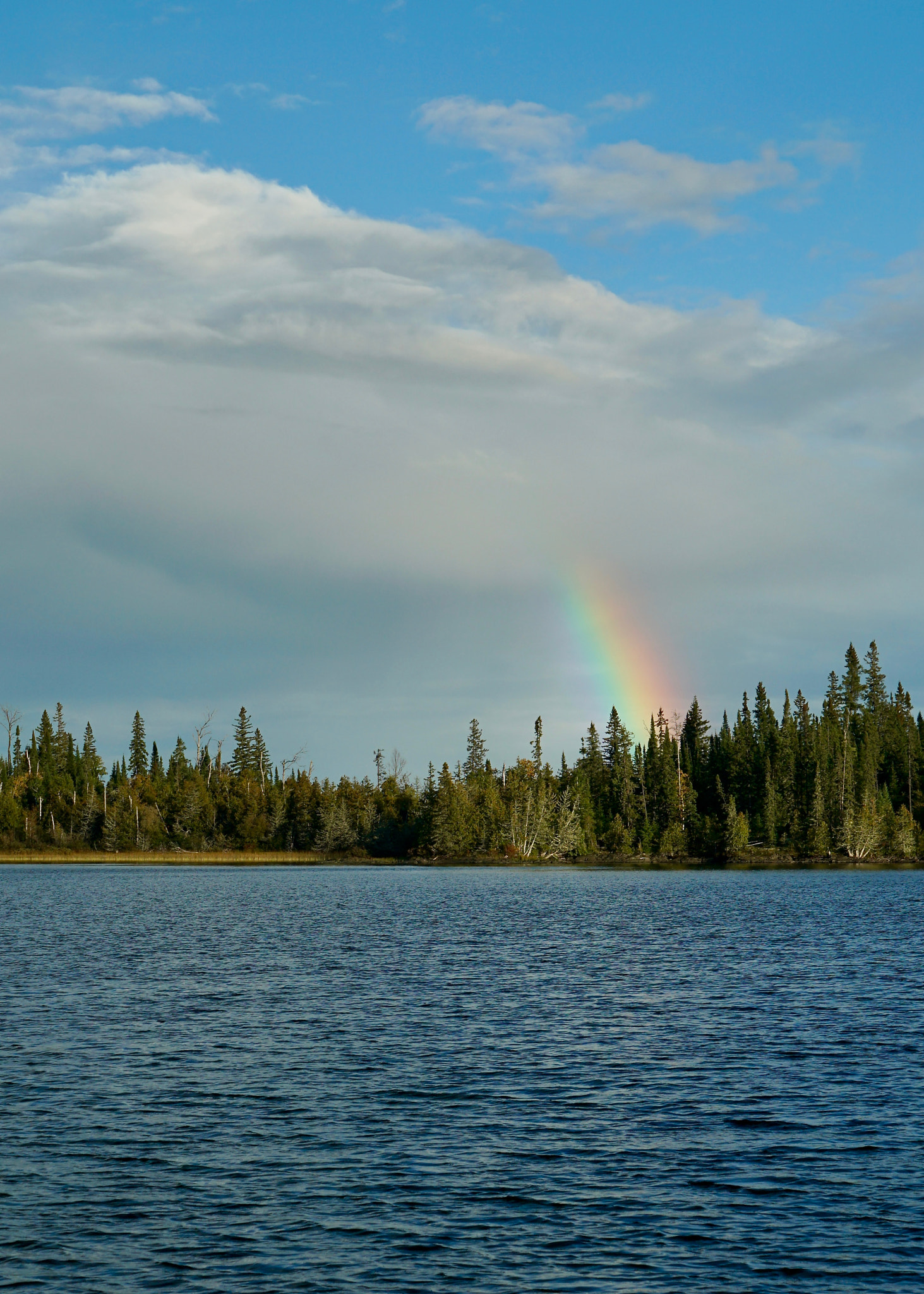 Sony a7R II sample photo. Late afternoon rainbow over o'sullivan lake photography