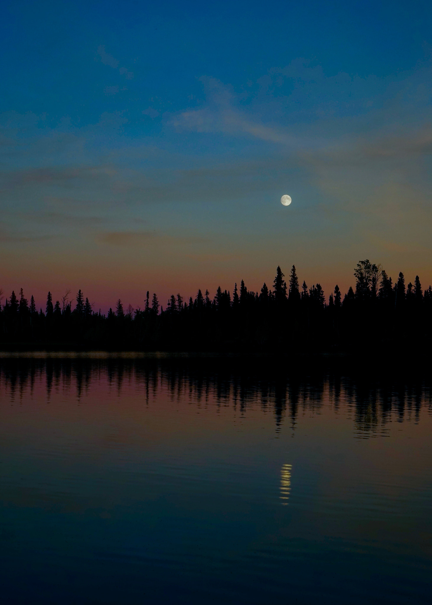 Sony a7R sample photo. Moon rising over o'sullivan lake photography