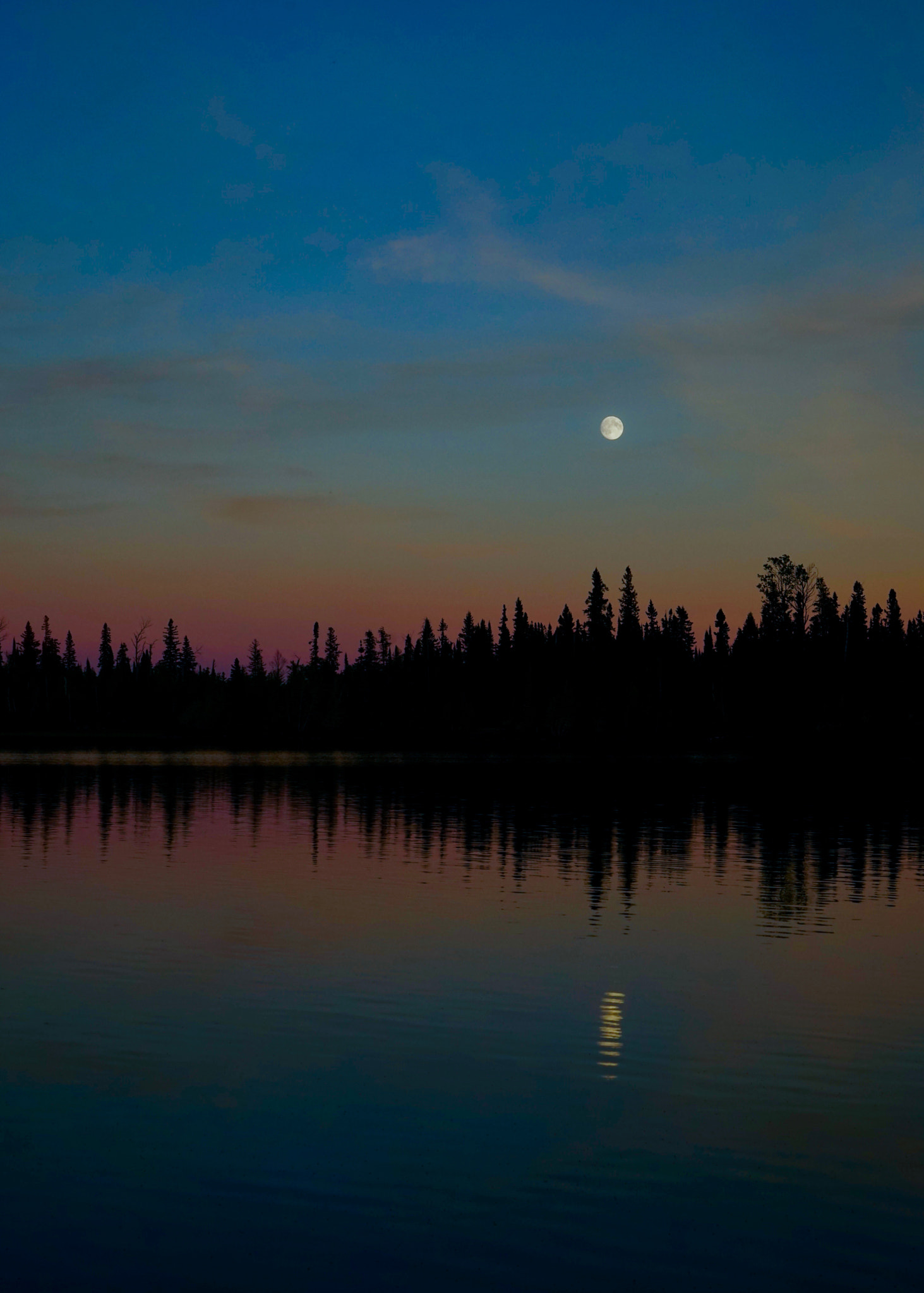 Sony a7R + Sony Vario Tessar T* FE 24-70mm F4 ZA OSS sample photo. Moon rising over o'sullivan lake photography