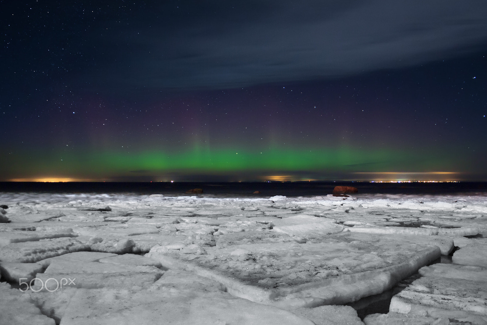 Sigma 18-200mm f/3.5-6.3 DC OS sample photo. Aurora borealis. lighthouse at night. ladoga photography
