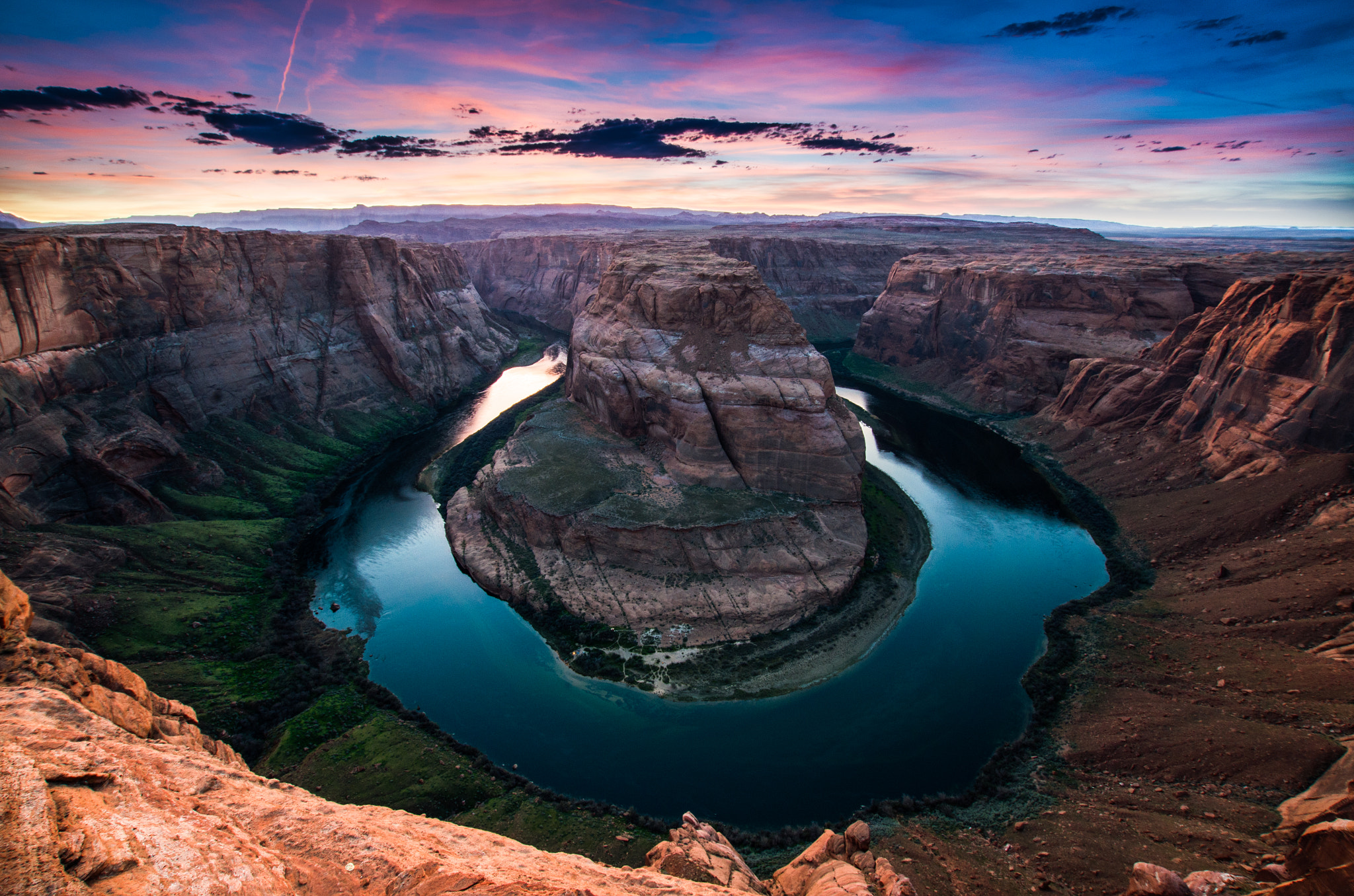 Nikon D7000 + Sigma 10-20mm F3.5 EX DC HSM sample photo. Horseshoe bend sunset photography