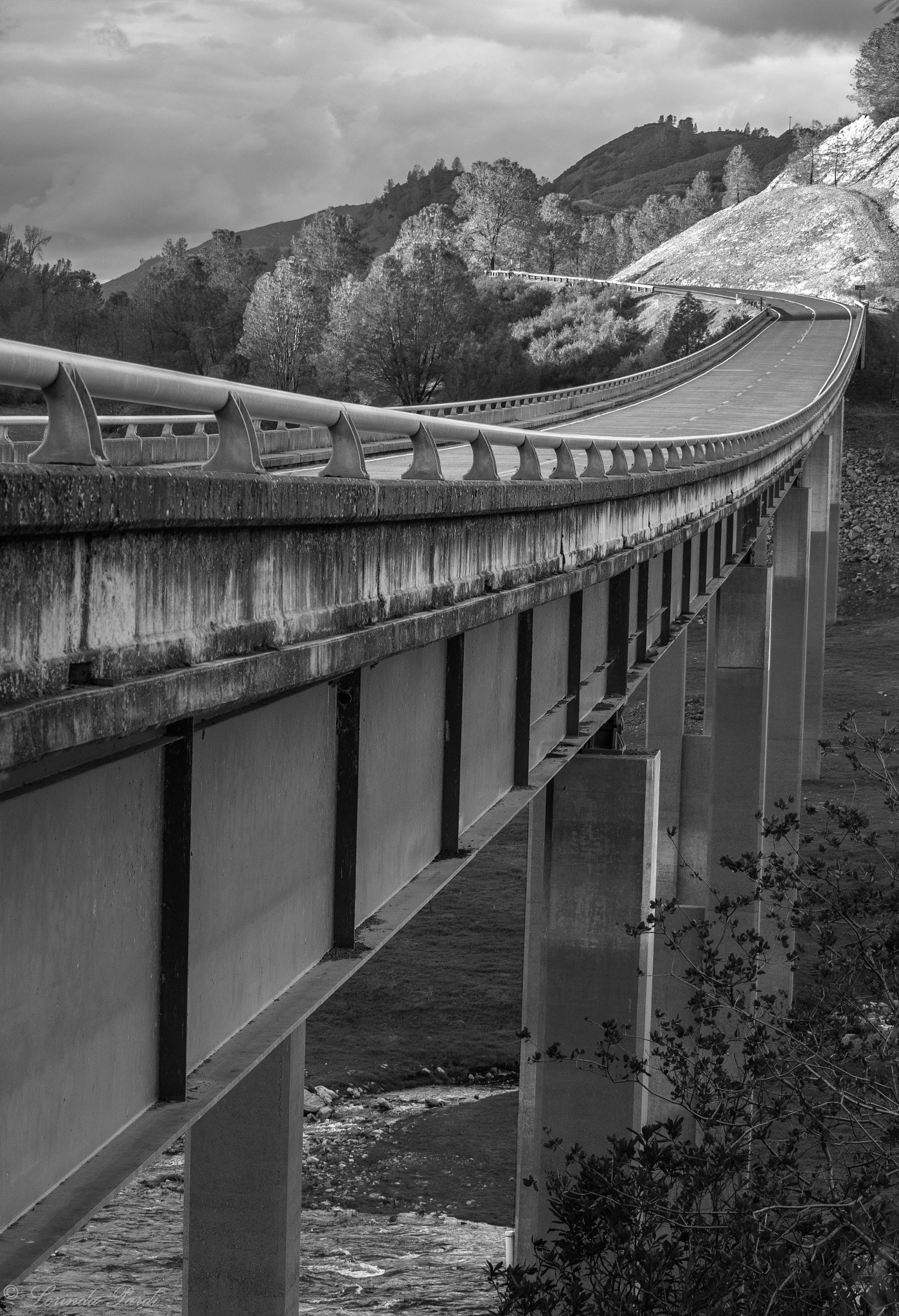Nikon D5500 sample photo. Bagby bridge b&w lp photography