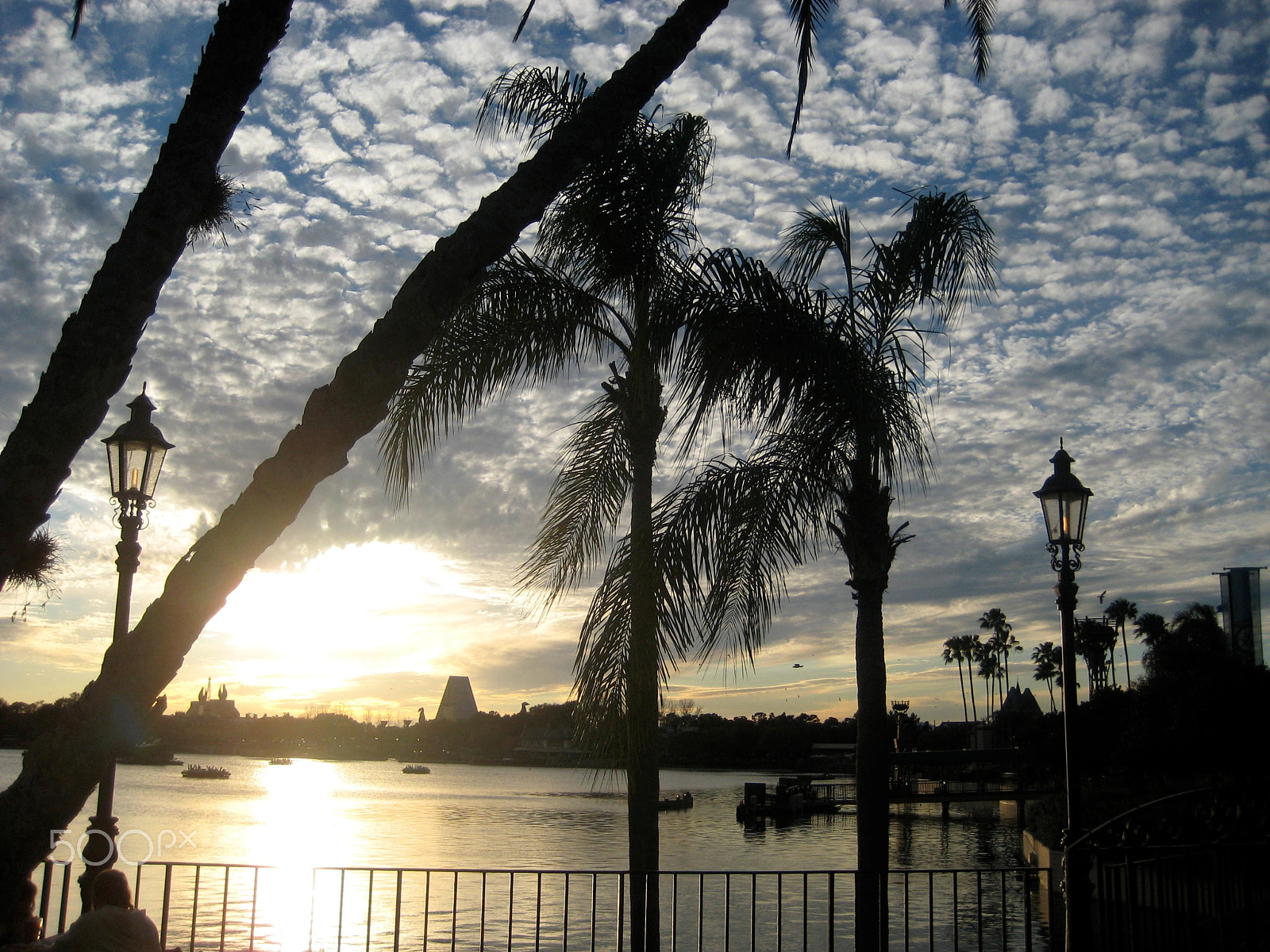 Canon POWERSHOT SD1000 sample photo. Epcot sunset photography