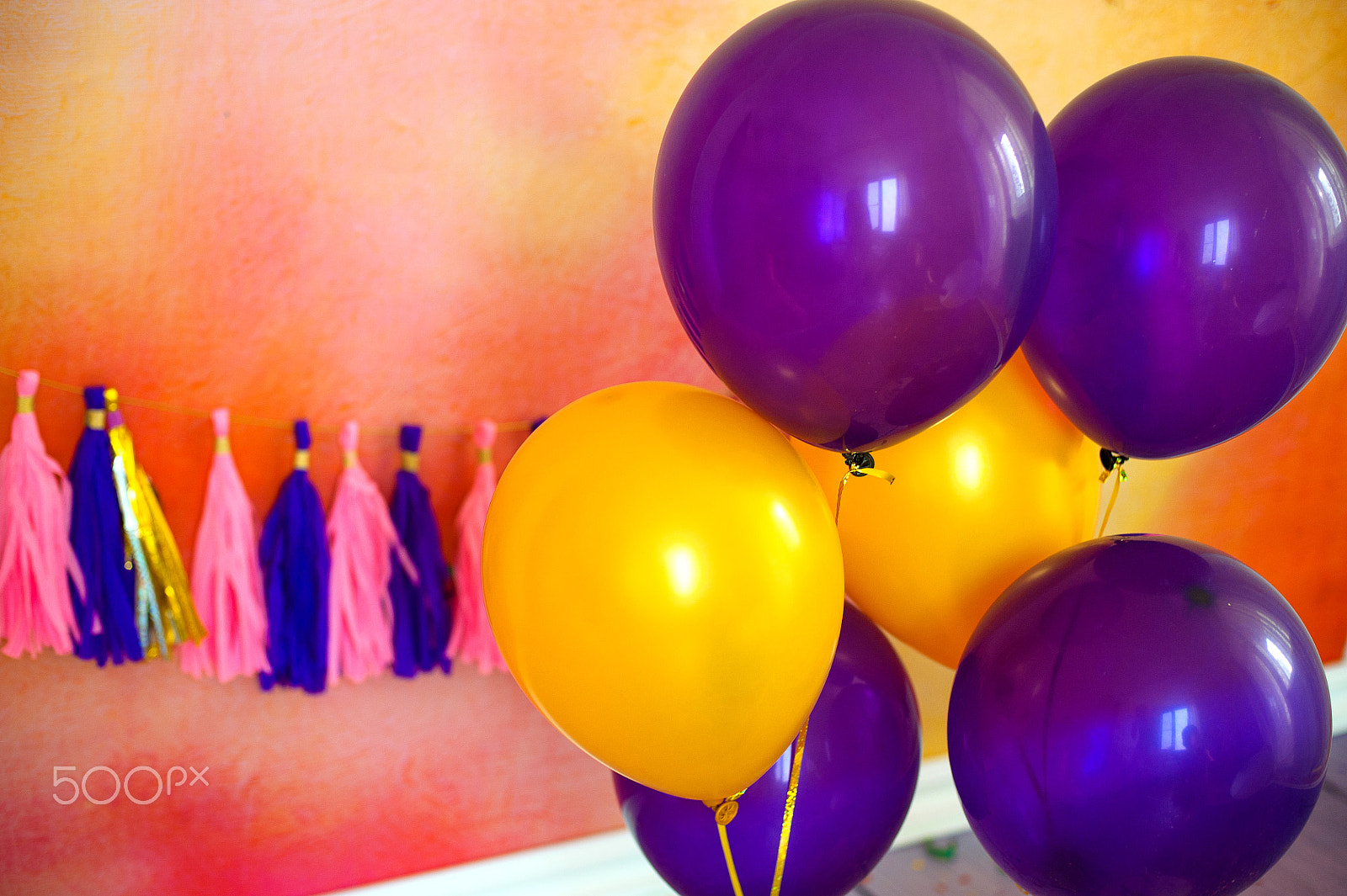 Nikon D700 sample photo. Balloon and garland for party. decor for child's birthday. photography