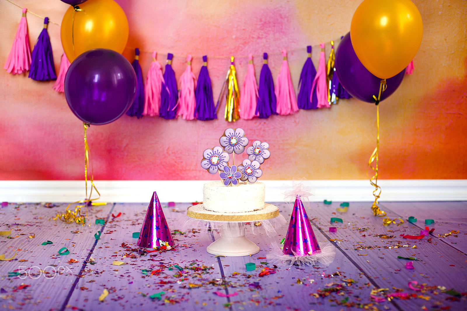Nikon D700 + Nikon AF Nikkor 50mm F1.4D sample photo. Children birthday party with coconut cake decorated gingerbread heart-shaped covered with colored... photography