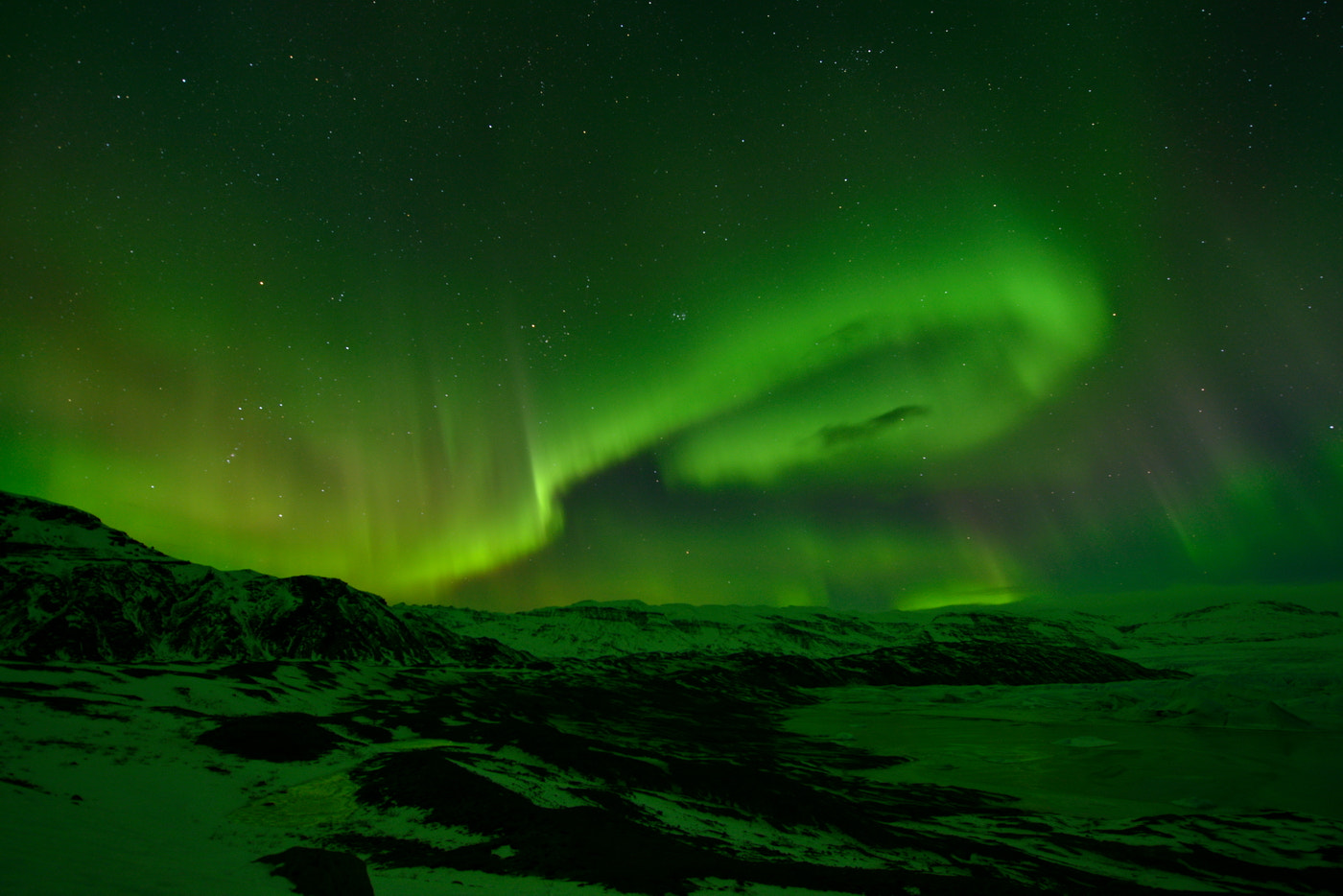 Nikon AF-S Nikkor 14-24mm F2.8G ED sample photo. Hoffell glacier aurora photography