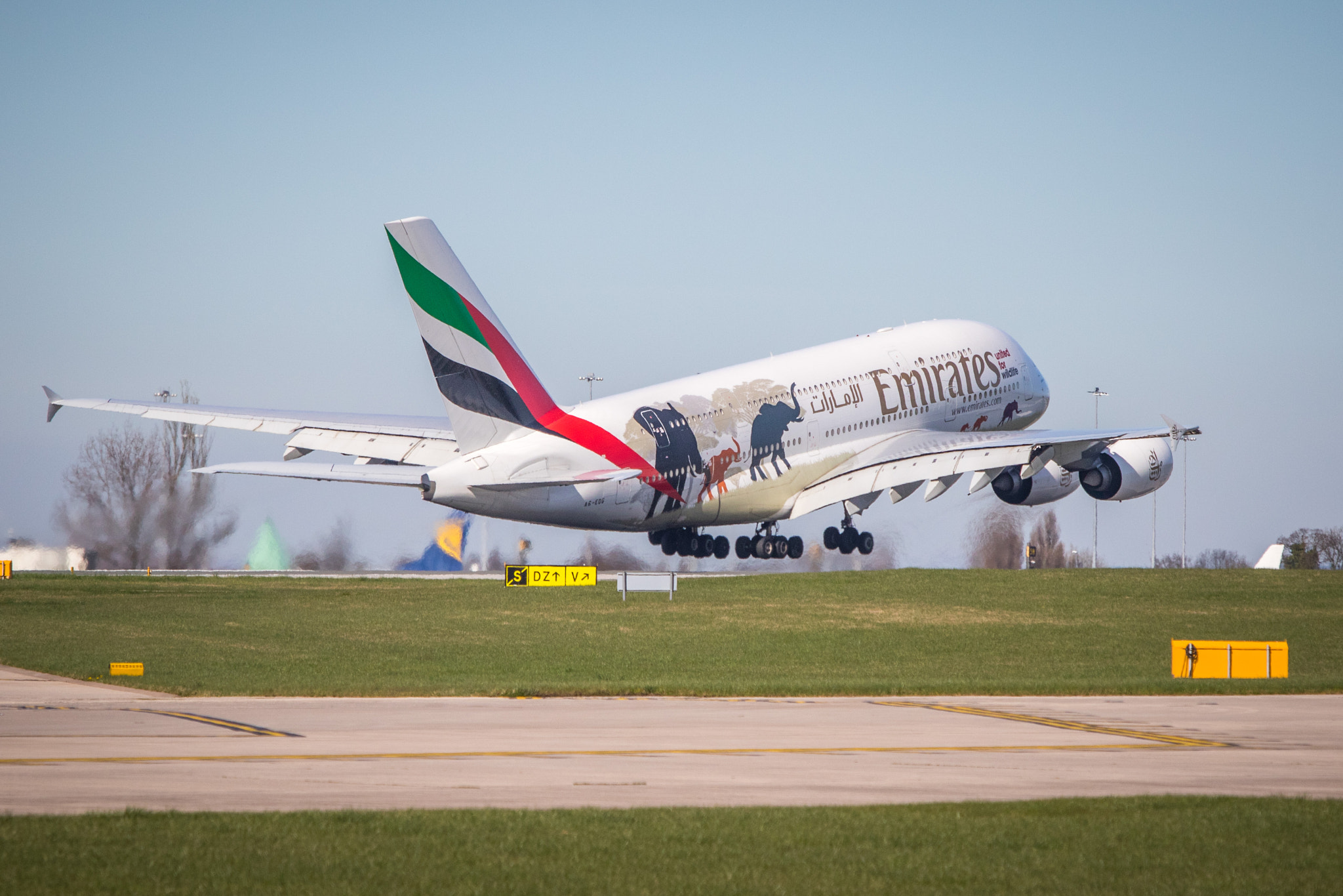 Canon EF 70-200mm F2.8L USM sample photo. Emirates airbus a380-800 a6-edg with the united for wildlife livery photography