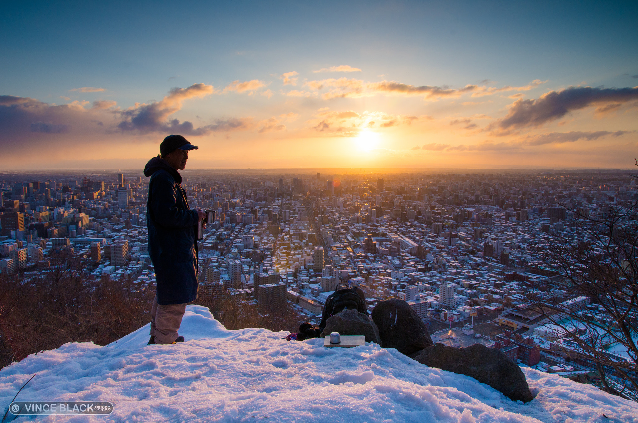 Pentax K-5 II sample photo. Man watching a sunrise photography