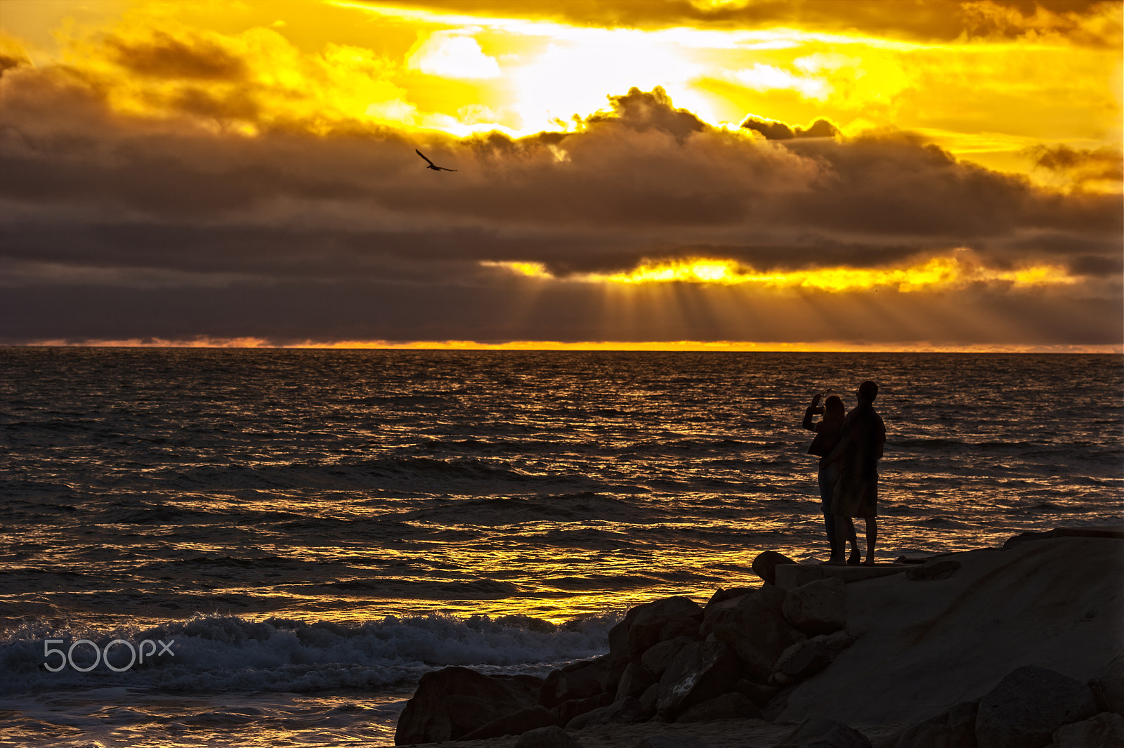 Nikon D700 + Nikon AF-S Nikkor 80-400mm F4.5-5.6G ED VR sample photo. Sunset watchers in oceanside - march 25, 2017 photography