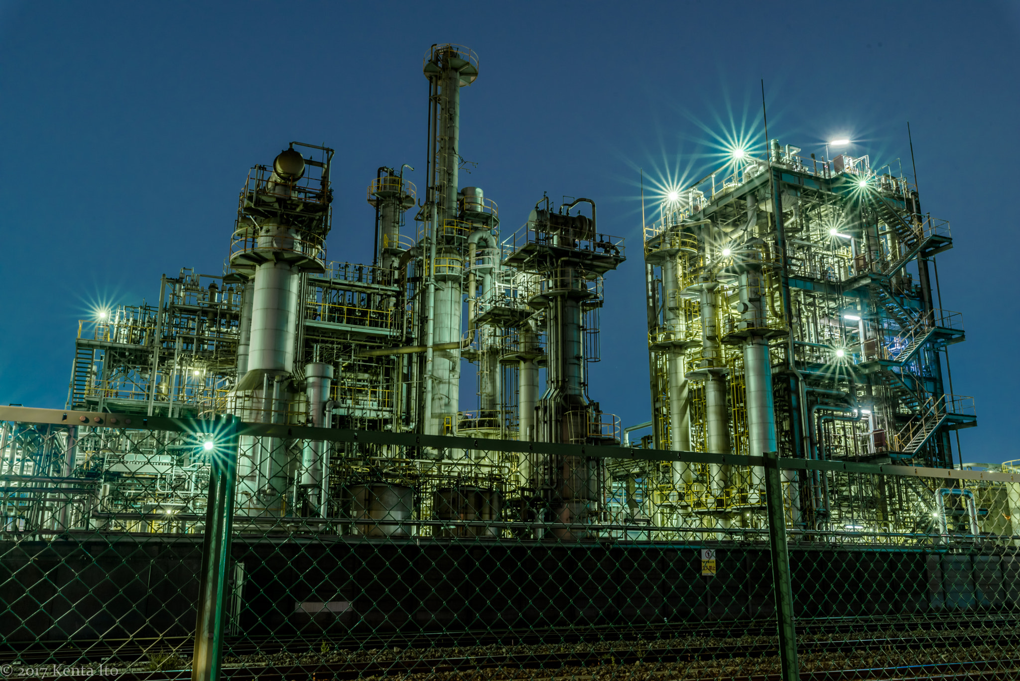 Nikon D750 sample photo. Night view of the factory photography